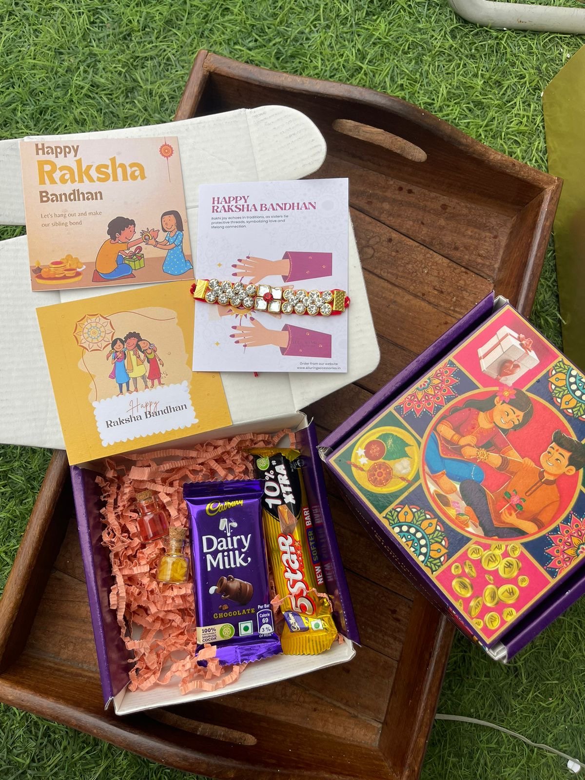 Rakhi Combo(Square kundan Rakhi) - Alluring Accessories