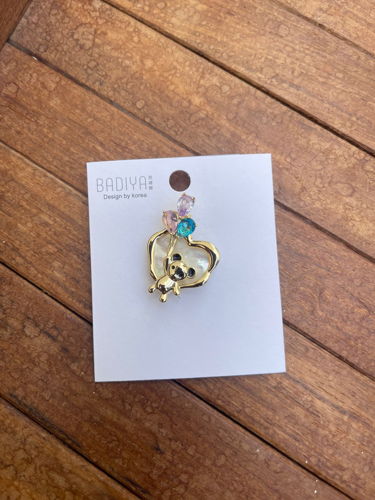 Sterling silver happy birthday balloons panda brooch - Alluring Accessories