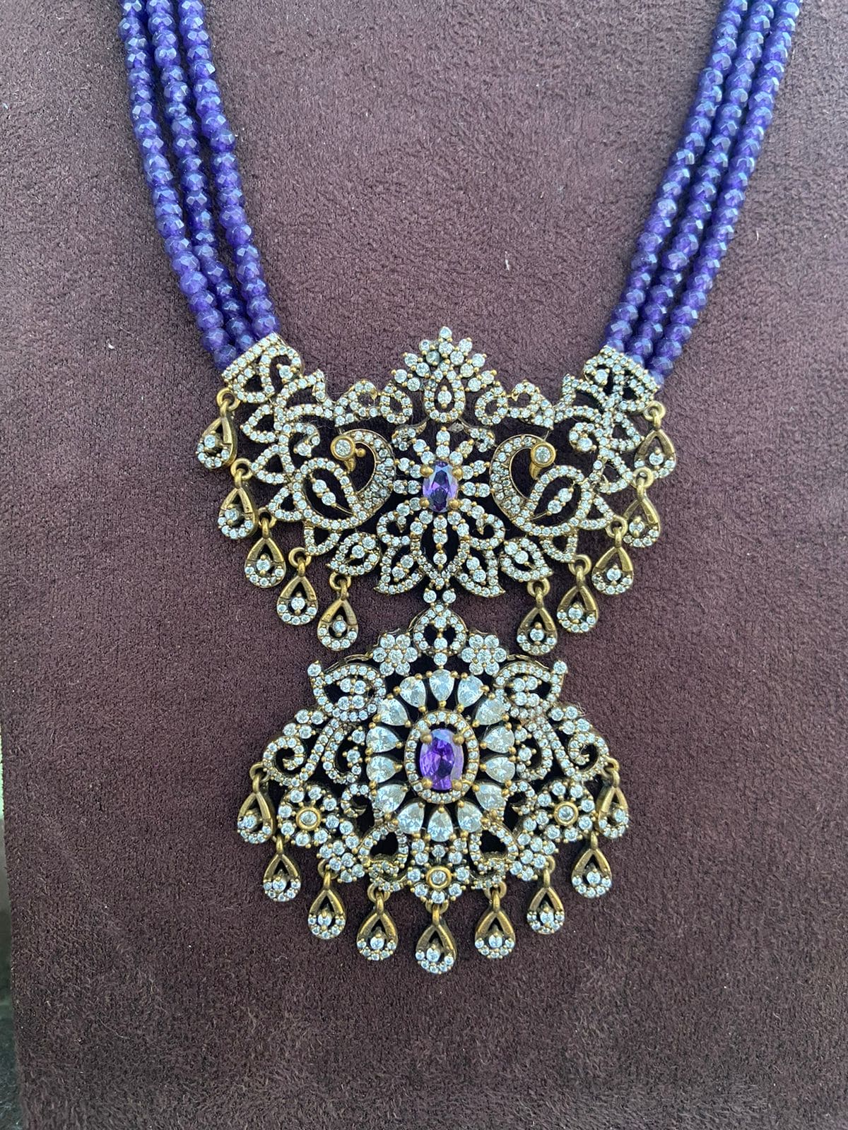 Three line dual peacock victorian polish long haram design 3 - Alluring Accessories
