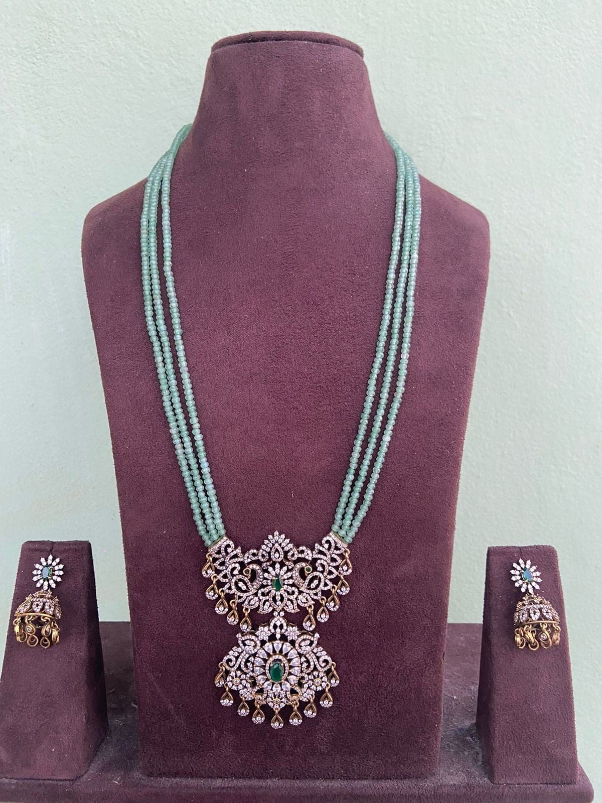 Three line dual peacock victorian polish long haram design 3 - Alluring Accessories