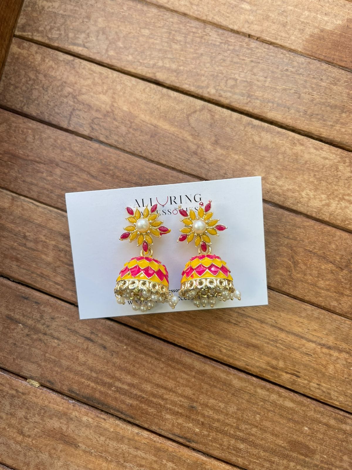 Affordable dual shade meenakari jhumkas - Alluring Accessories