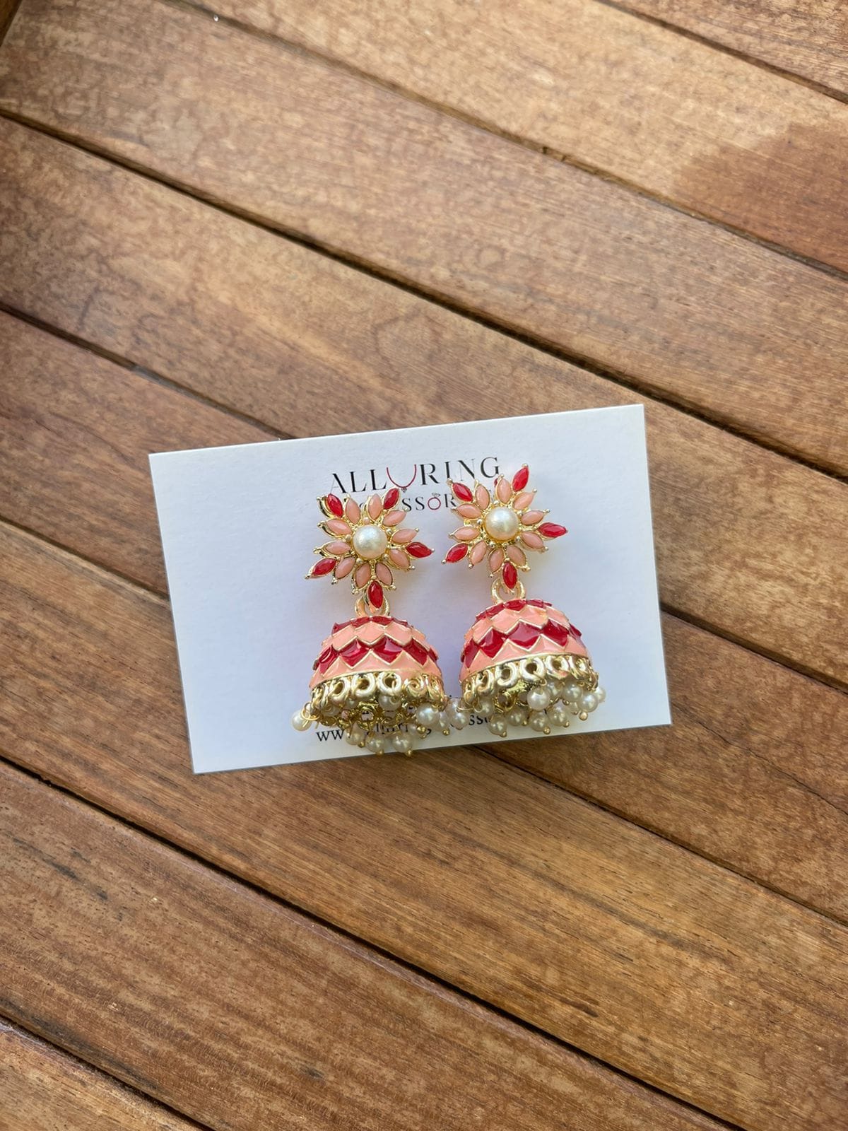 Affordable dual shade meenakari jhumkas - Alluring Accessories