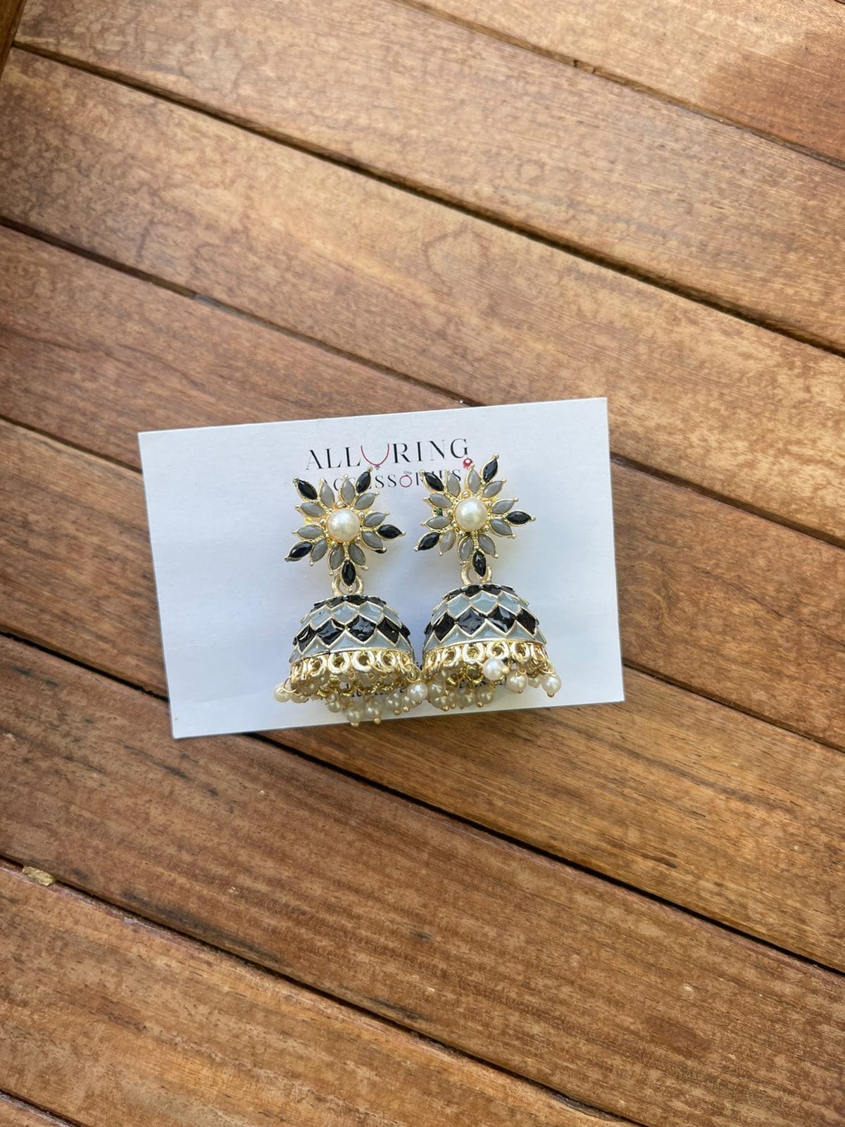 Affordable dual shade meenakari jhumkas - Alluring Accessories