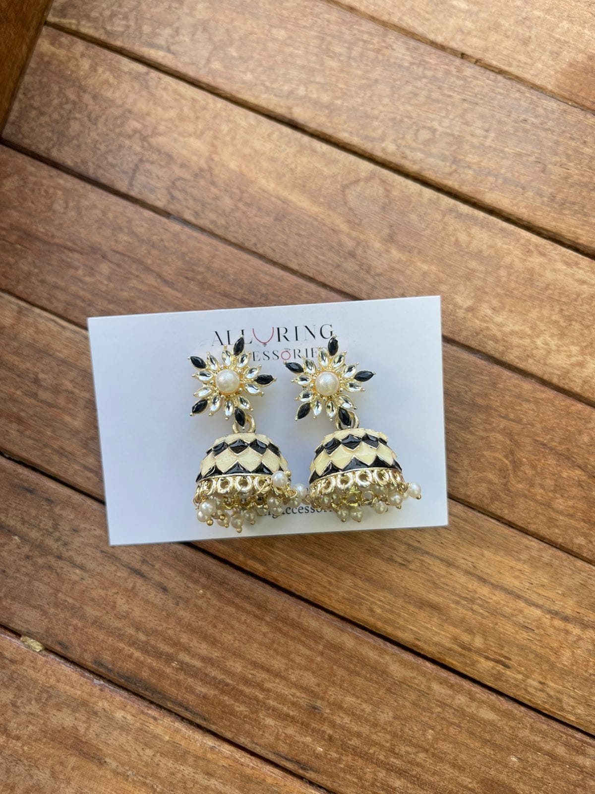 Affordable dual shade meenakari jhumkas - Alluring Accessories