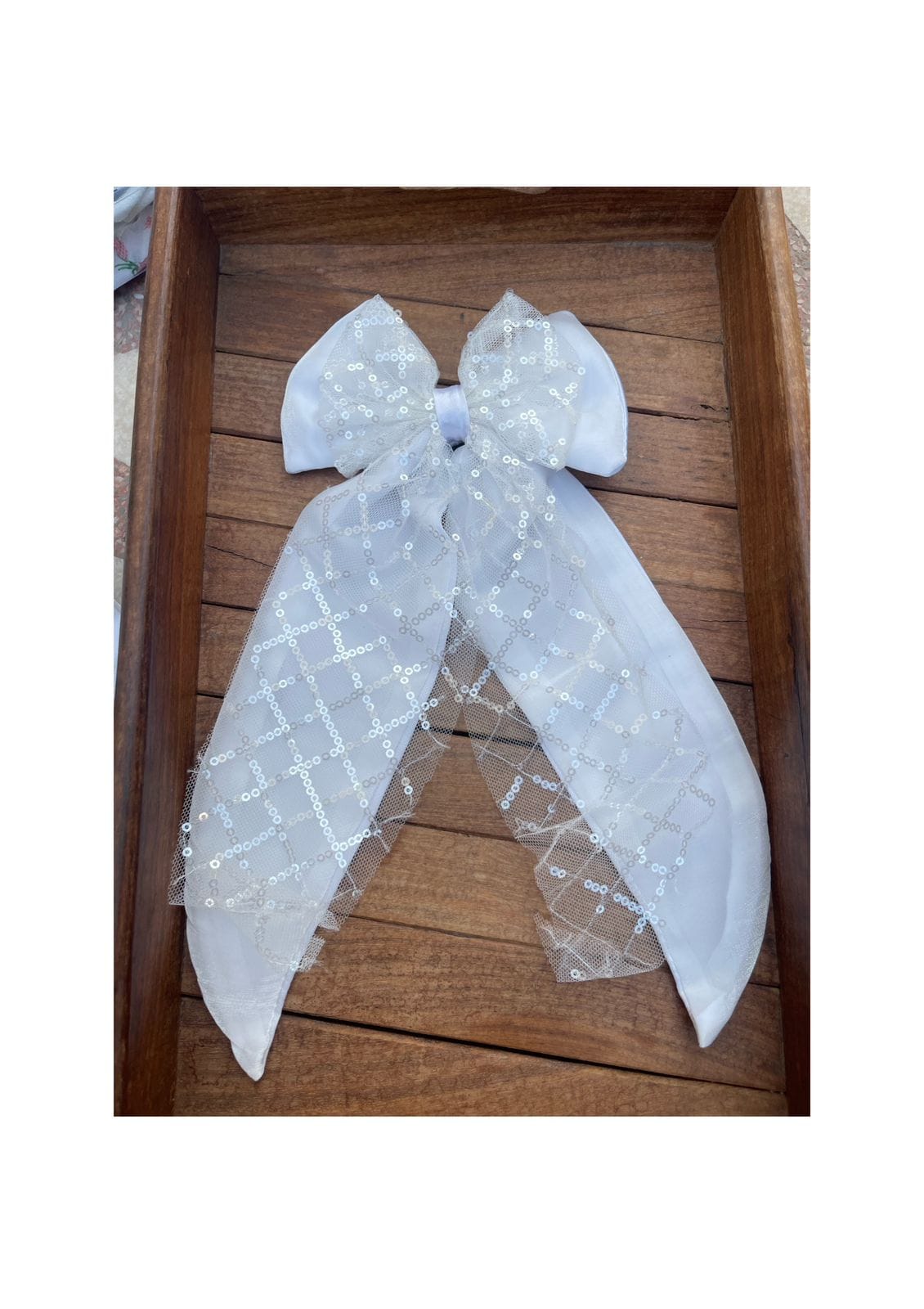 Big size bow long two layered clip - Alluring Accessories