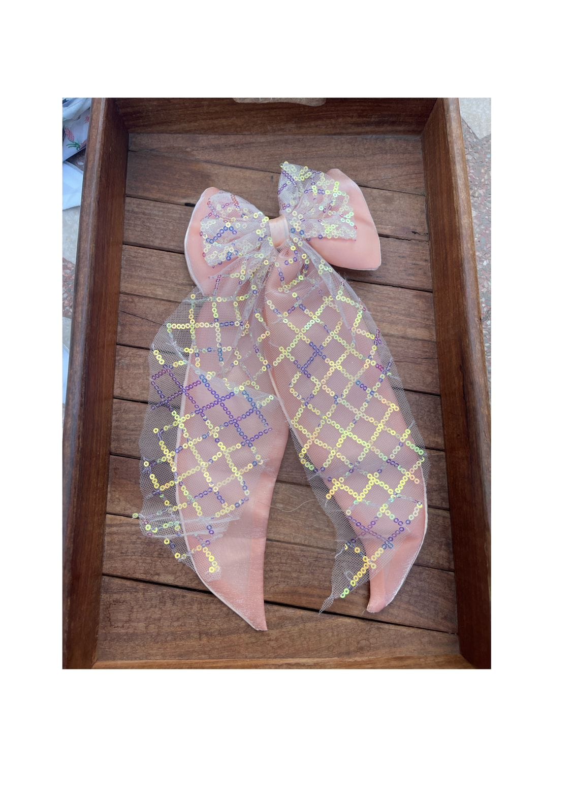 Big size bow long two layered clip - Alluring Accessories