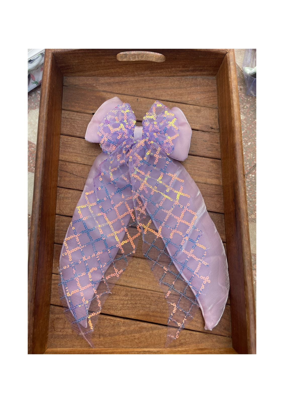 Big size bow long two layered clip - Alluring Accessories