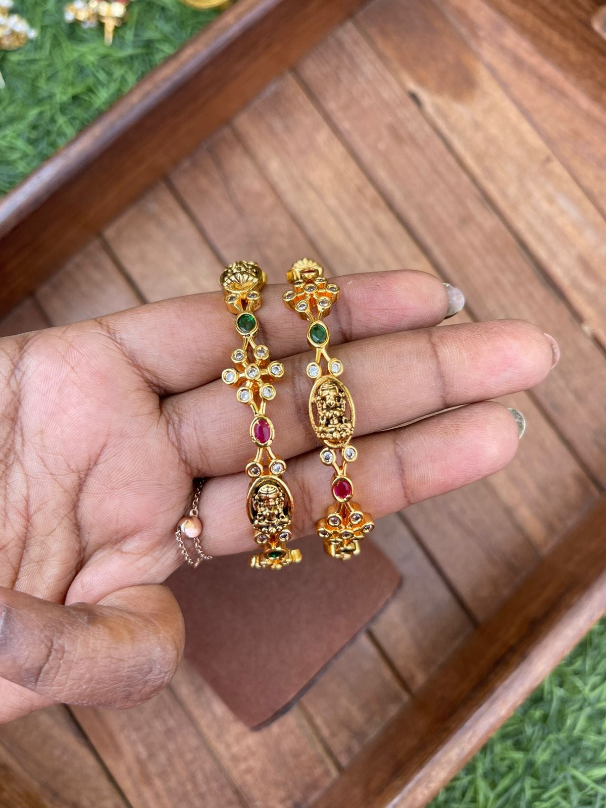 Flower antique lakshmi bangles - Alluring Accessories