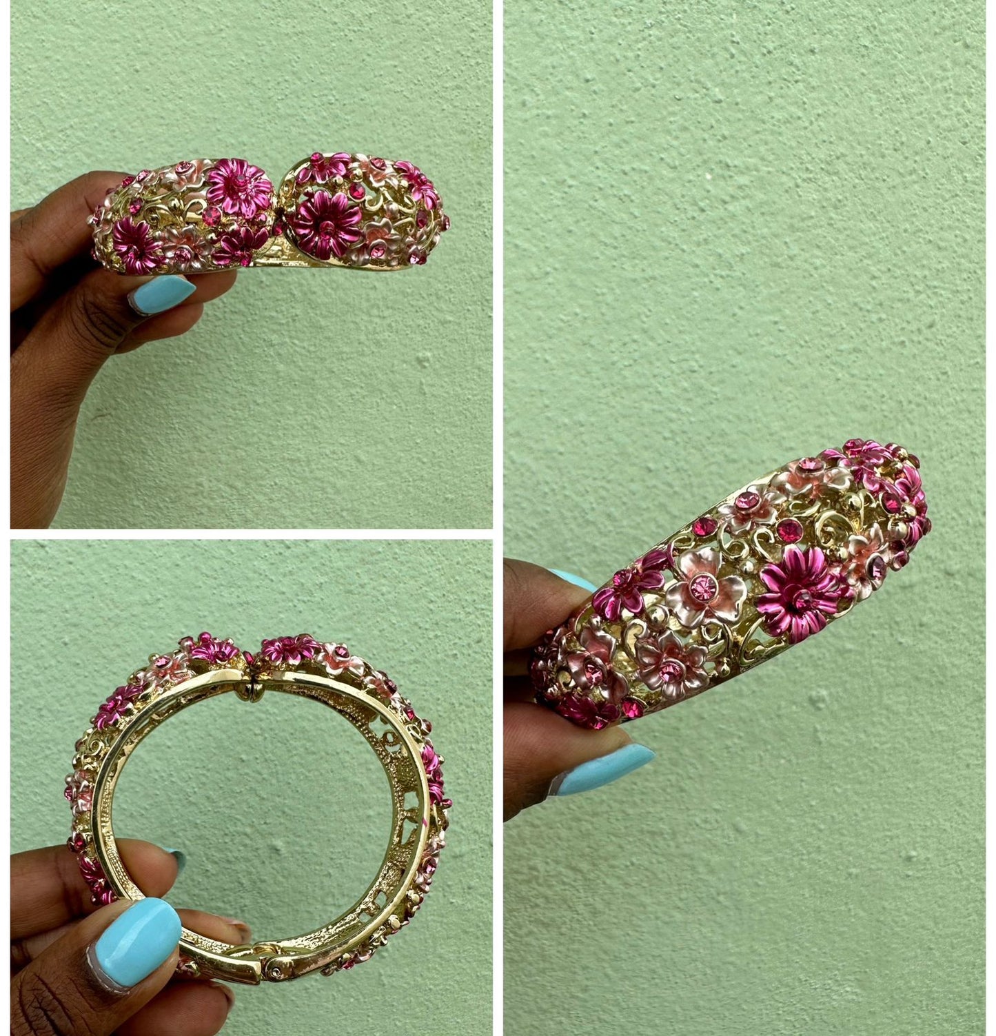 Full of flowers meenawork partywear kada - Alluring Accessories