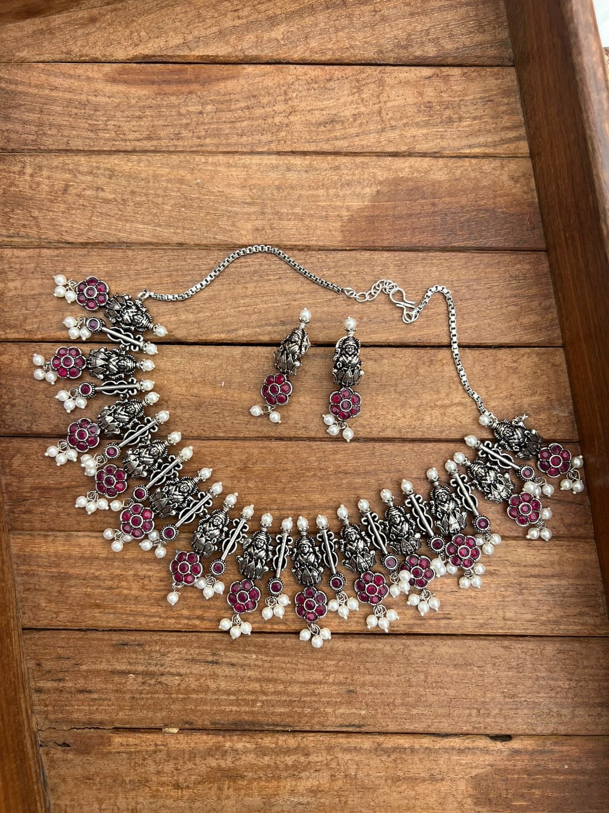 Full of lakshmi heavy choker with earrings - Alluring Accessories