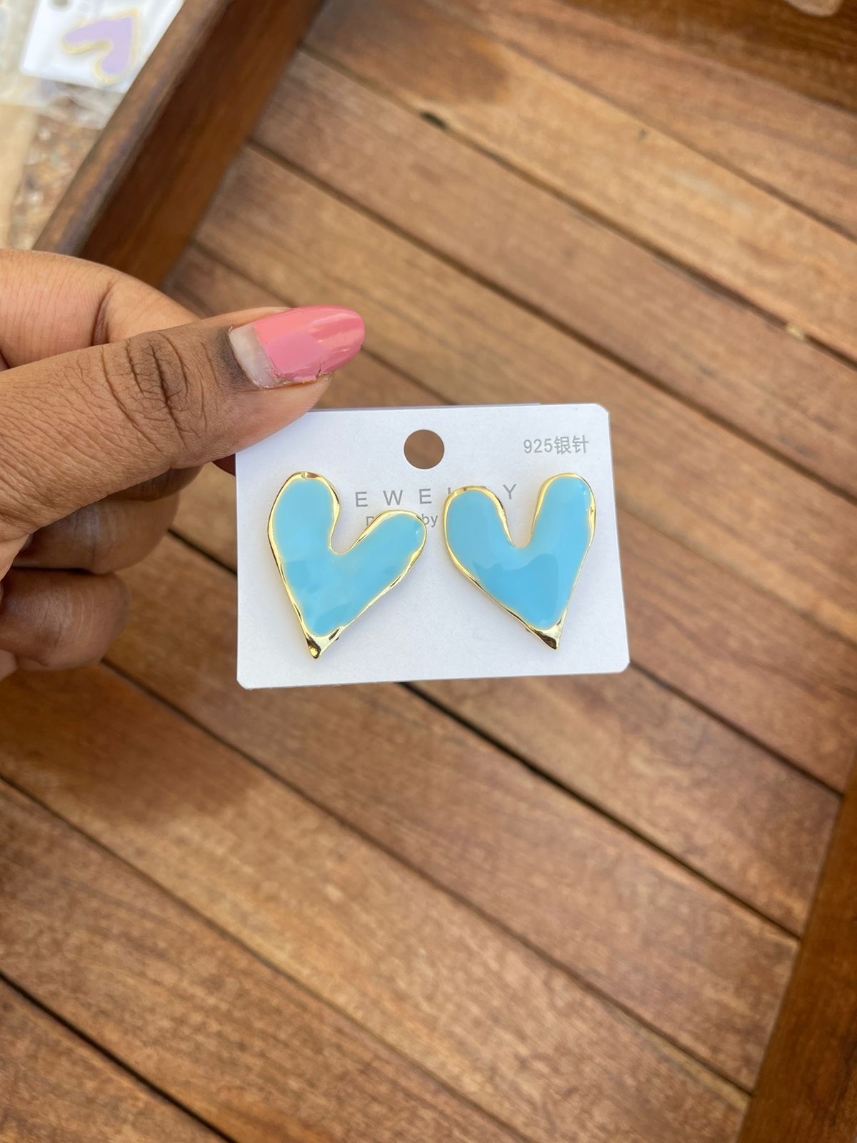 Heart pastel sterling silver studs - Alluring Accessories