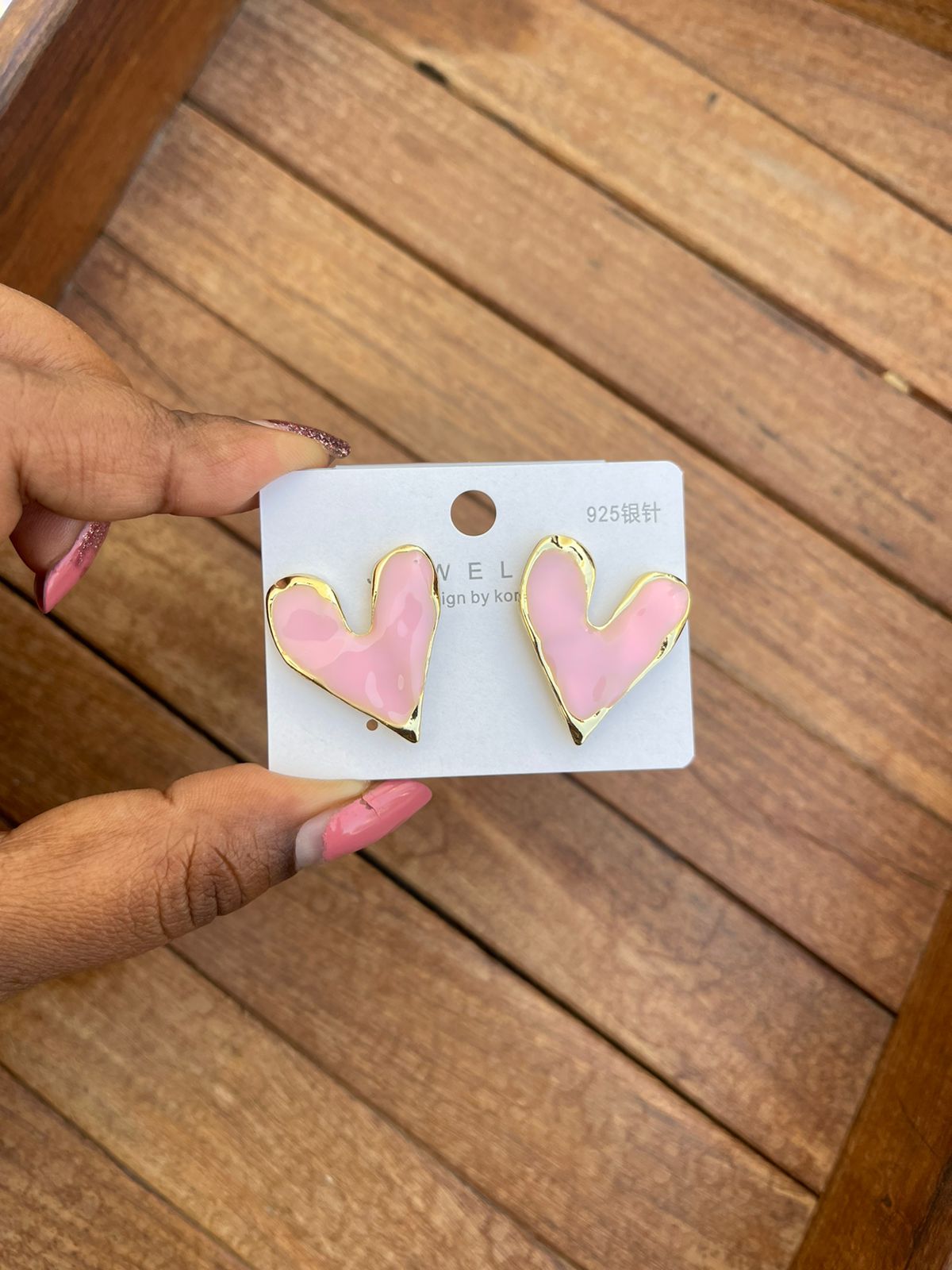 Heart pastel sterling silver studs - Alluring Accessories