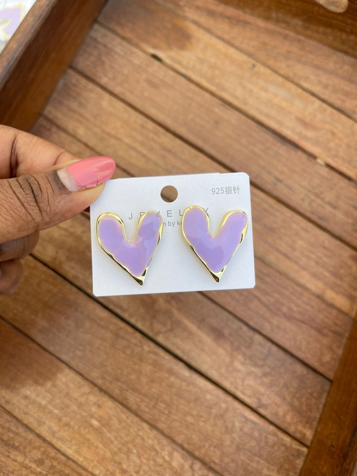 Heart pastel sterling silver studs - Alluring Accessories