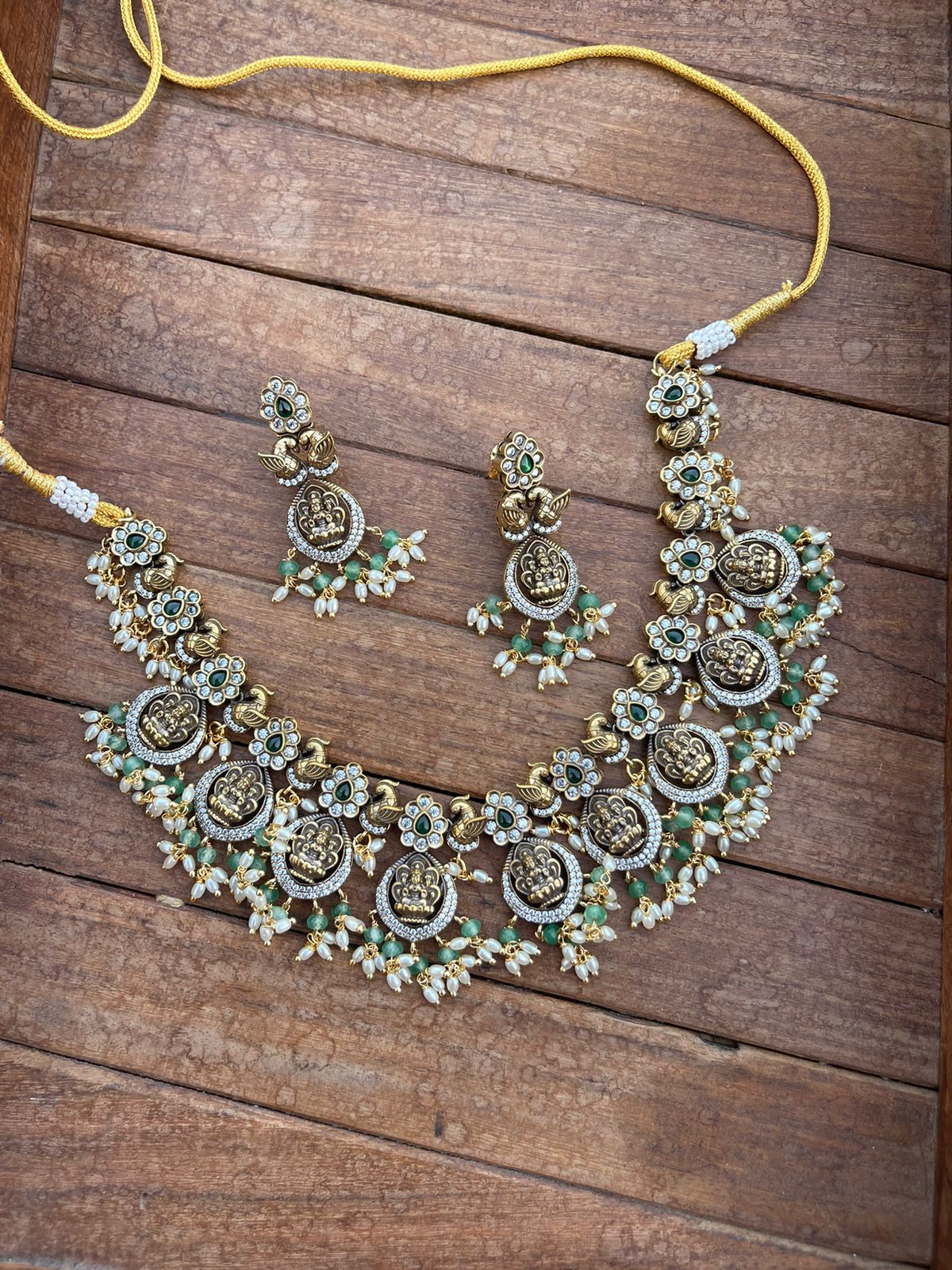 Lakshmi peacock antique victorian guttapusalu necklace - Alluring Accessories