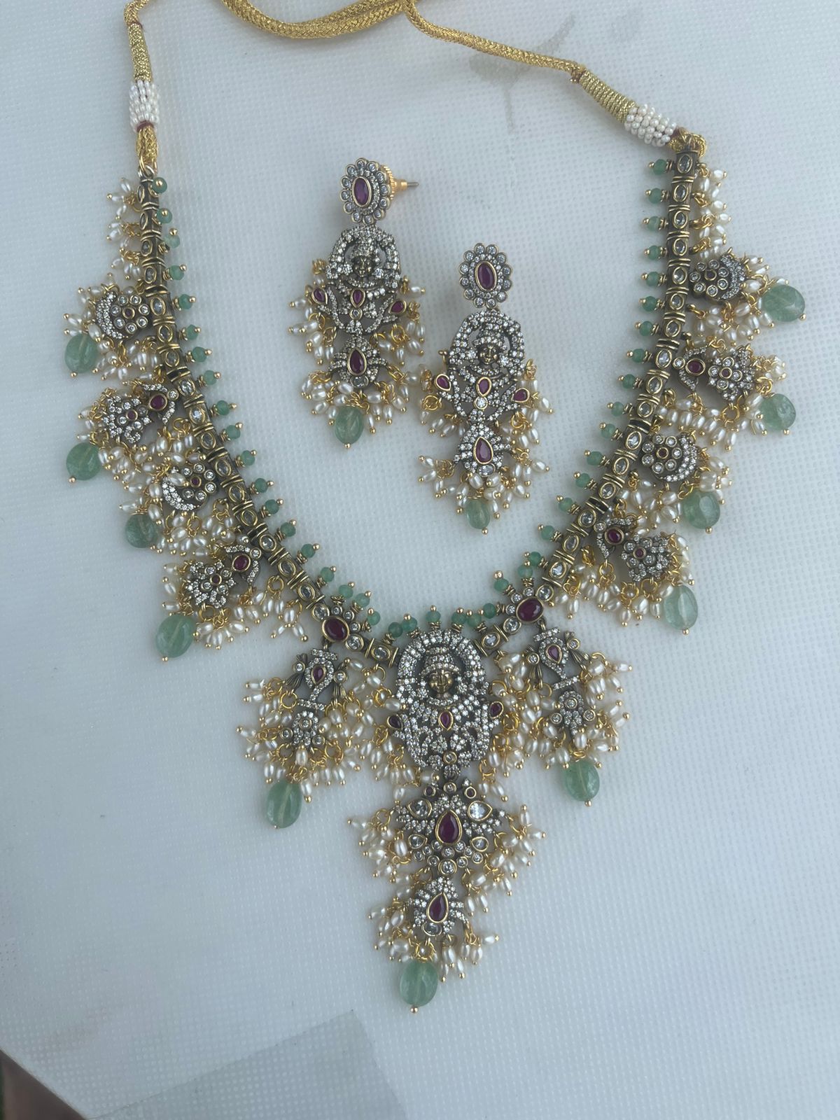 Lord balaji short victorian guttapusalu necklace ( lord venkateshwar swamy) - Alluring Accessories