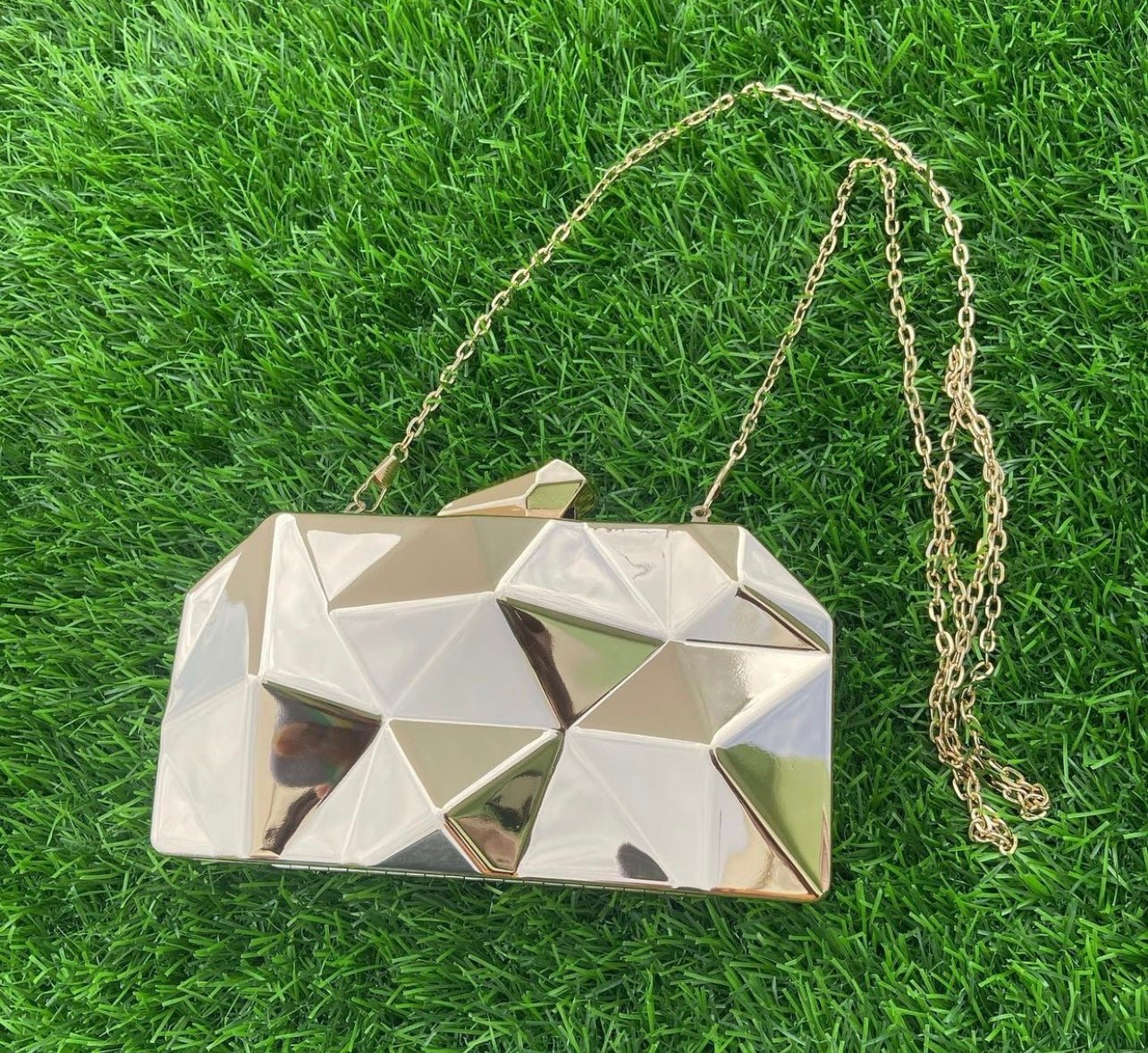 Metallic clutch partywear - Alluring Accessories