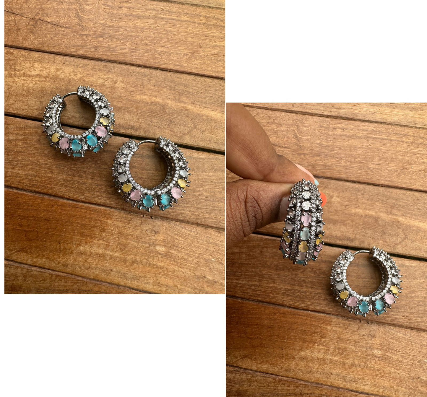 Multi coloured zircon hoops - Alluring Accessories