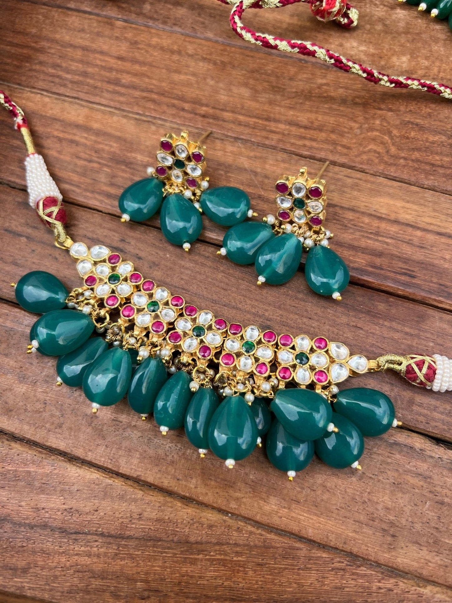 Collier Pachi Kundan Ahmedabadi