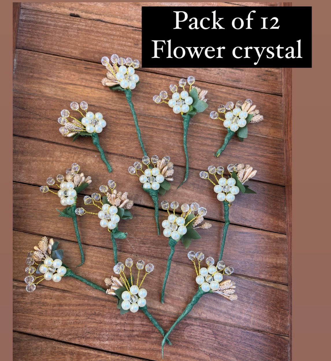 Pack of 12 flower crystal pearl hair accessory