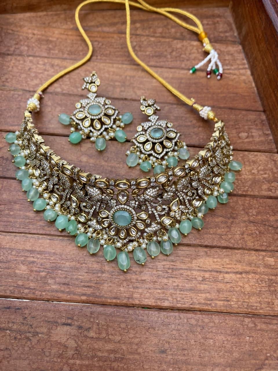 Pastel peacock victorian choker - Alluring Accessories