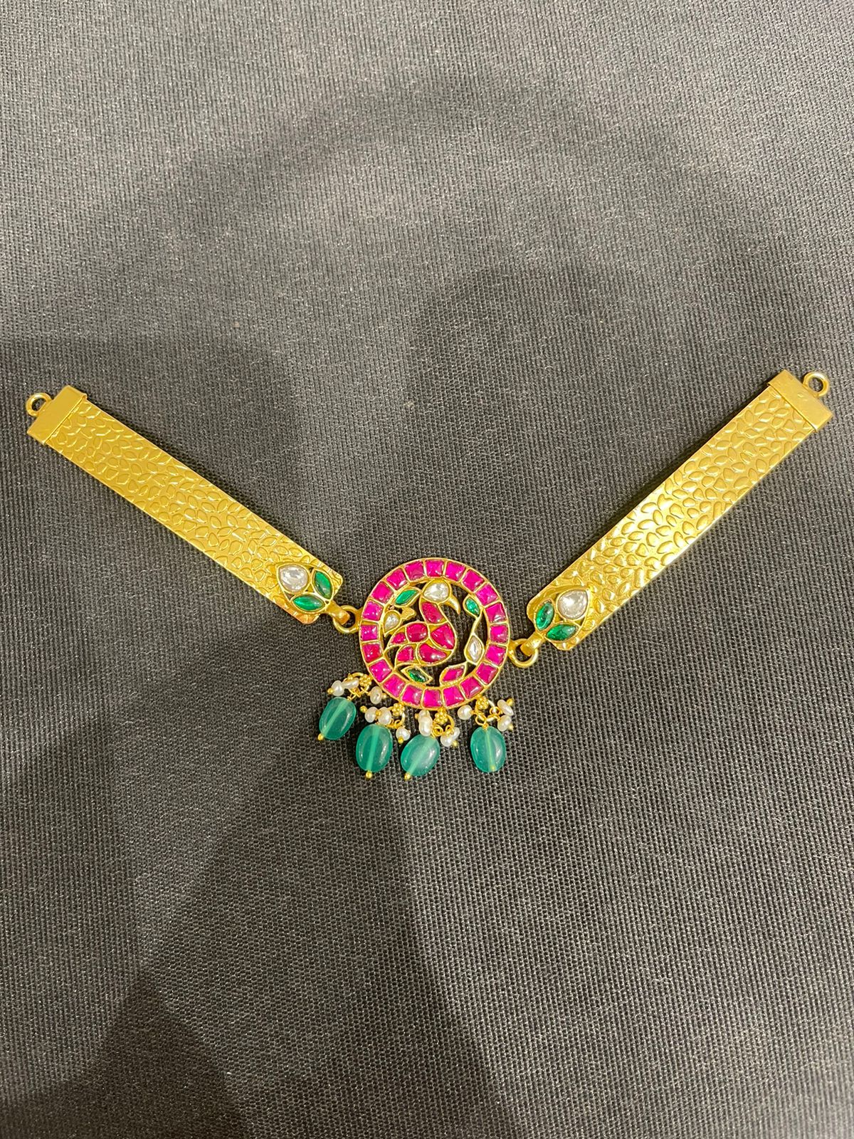 Peacock kante real kundan choker - Alluring Accessories