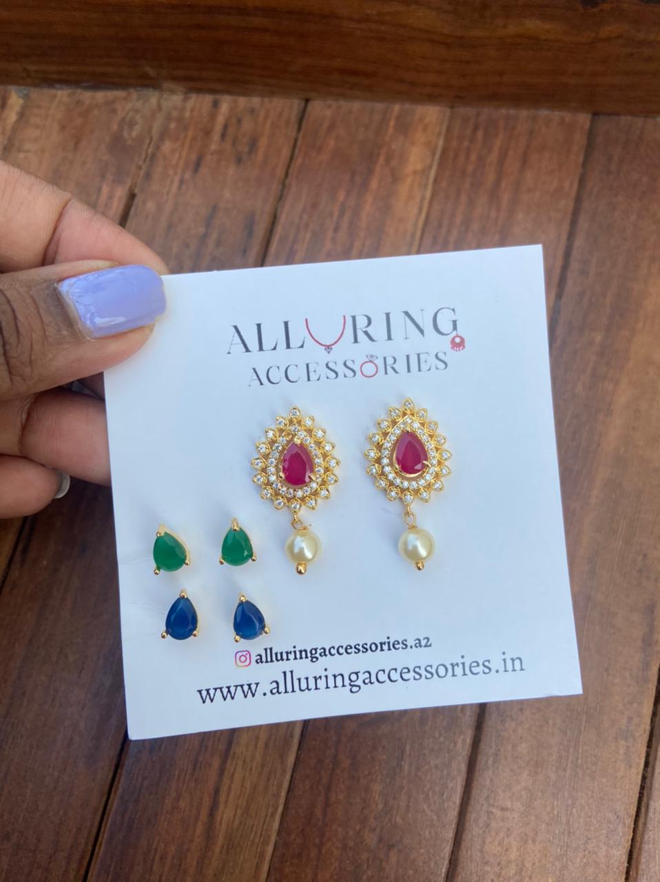 Pearl drop changeable earrings