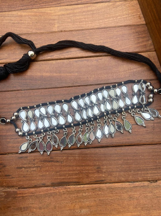 Tour de cou miroir oxydé perle