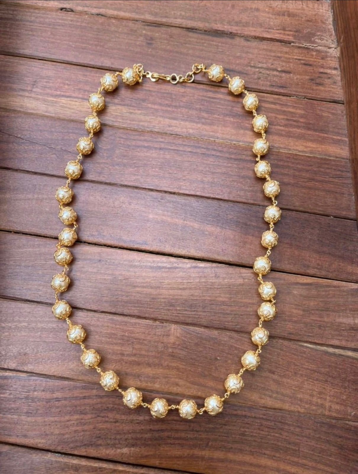 Pearls flower embossed mala - Alluring Accessories