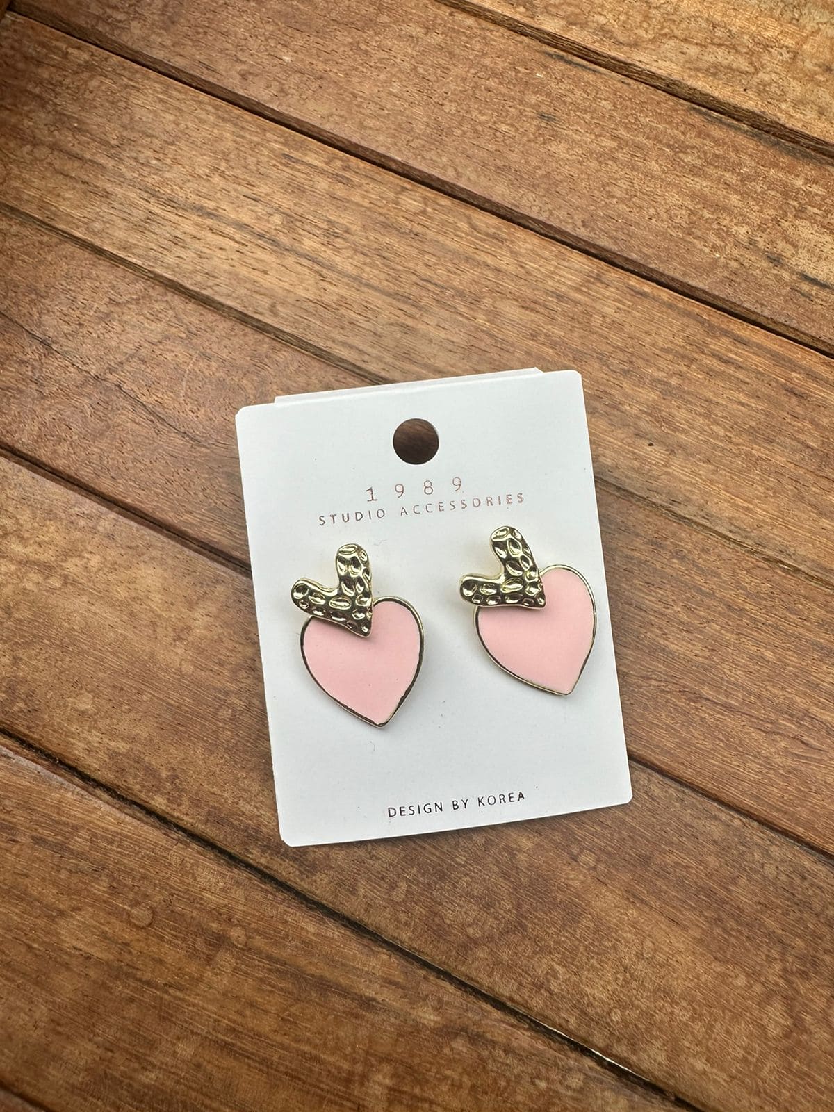 Pink shade dual heart earrings - Alluring Accessories