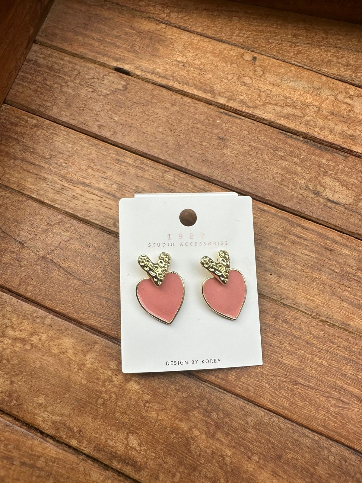 Pink shade dual heart earrings - Alluring Accessories