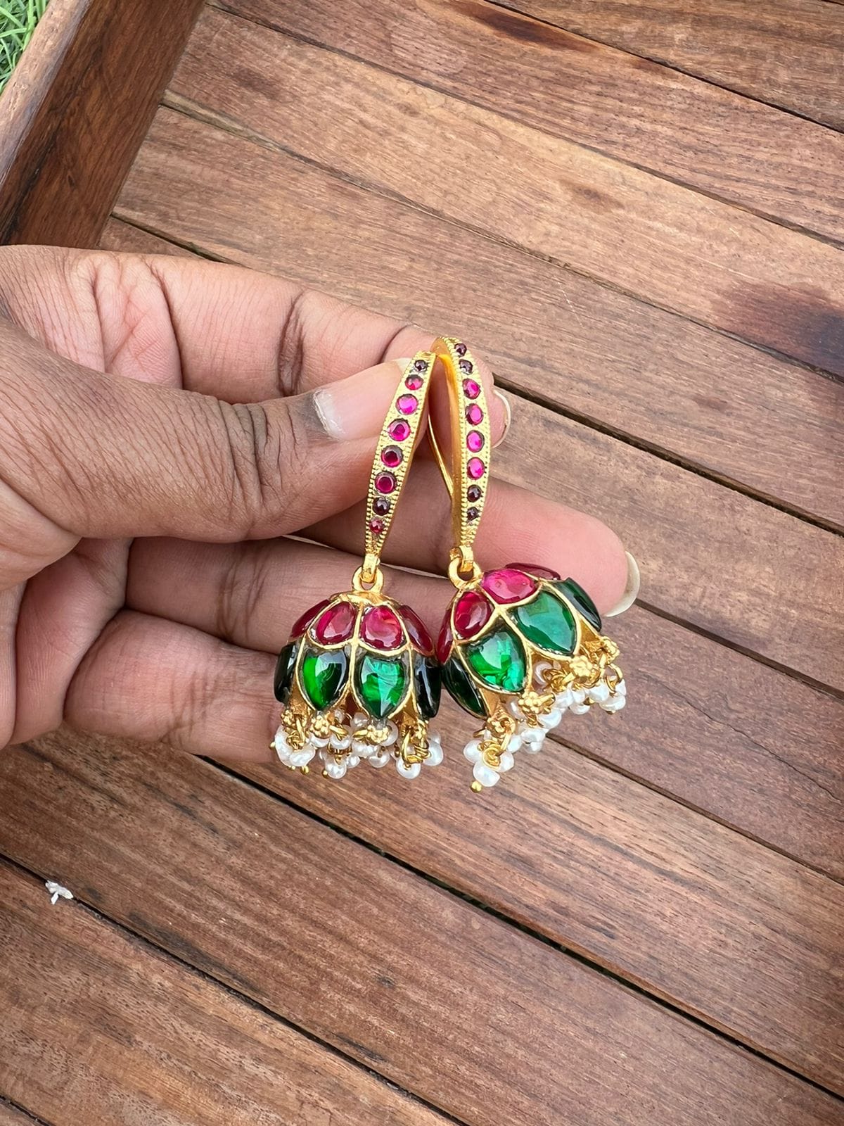 Real Jadau kundan traditional hooks