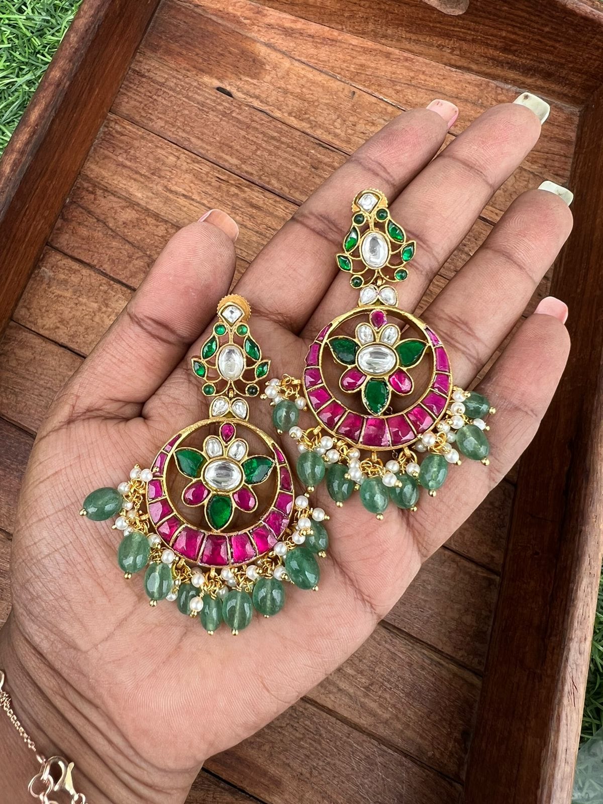 Real kundan jadau chandbalis