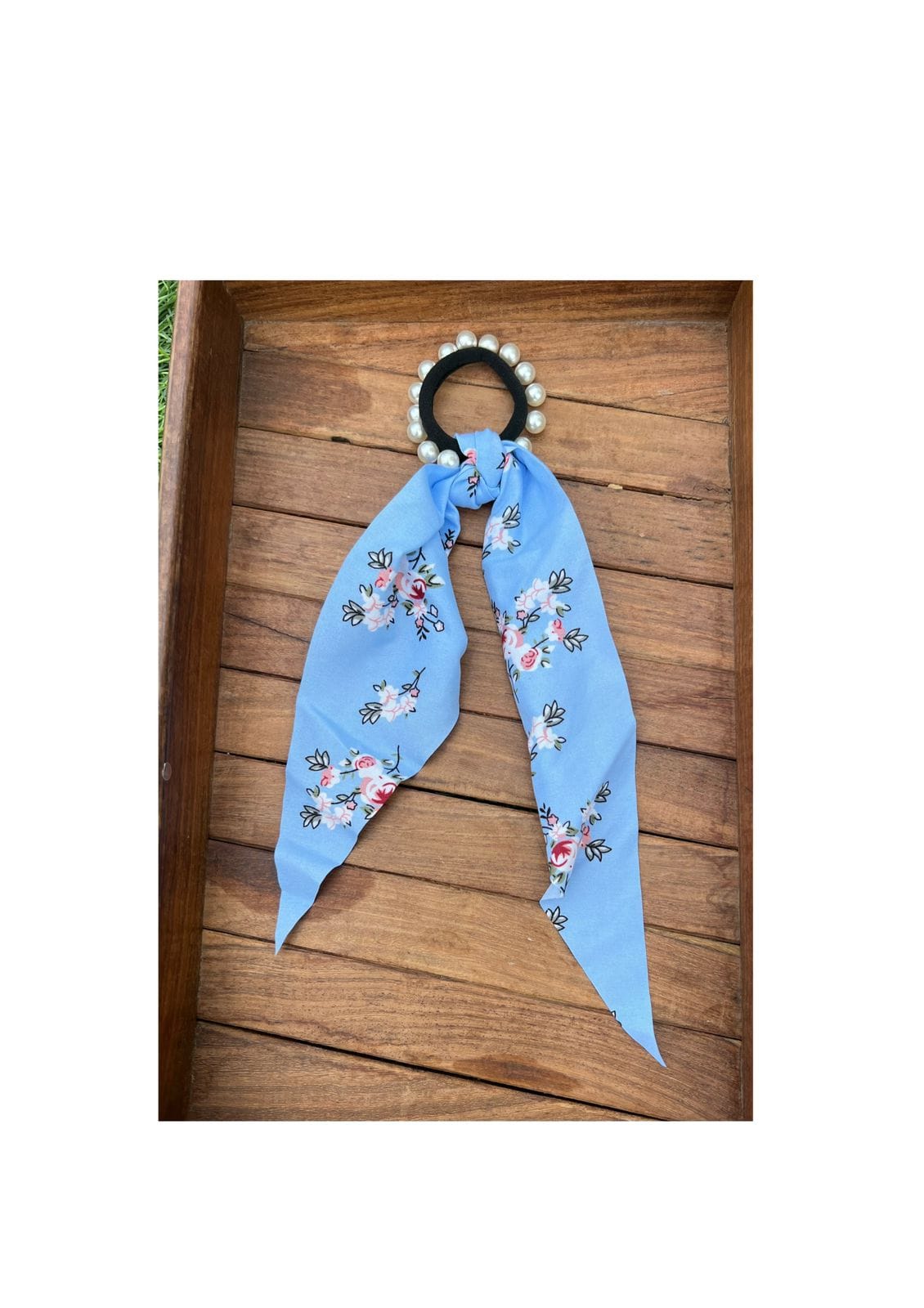 Single floral scarf scrunchies design 2
