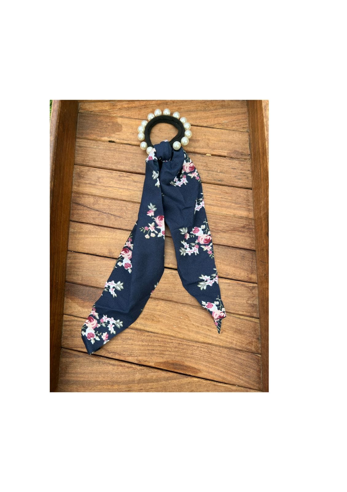 Single floral scarf scrunchies design 2