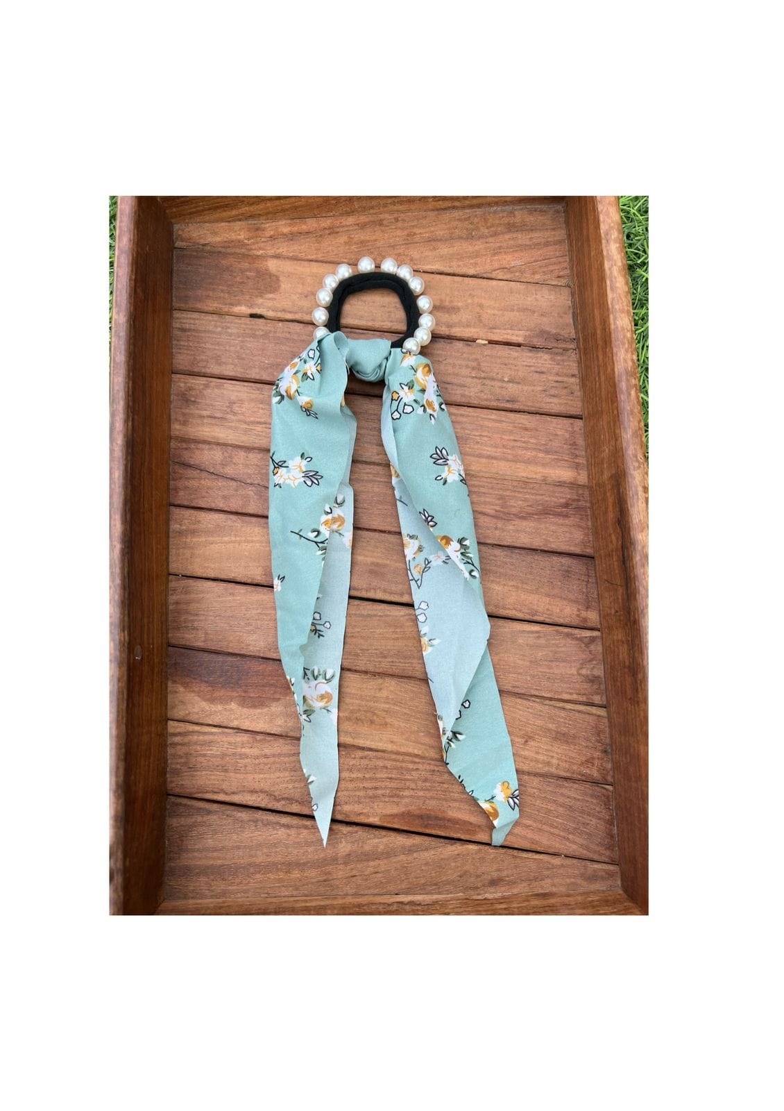 Single floral scarf scrunchies design 2