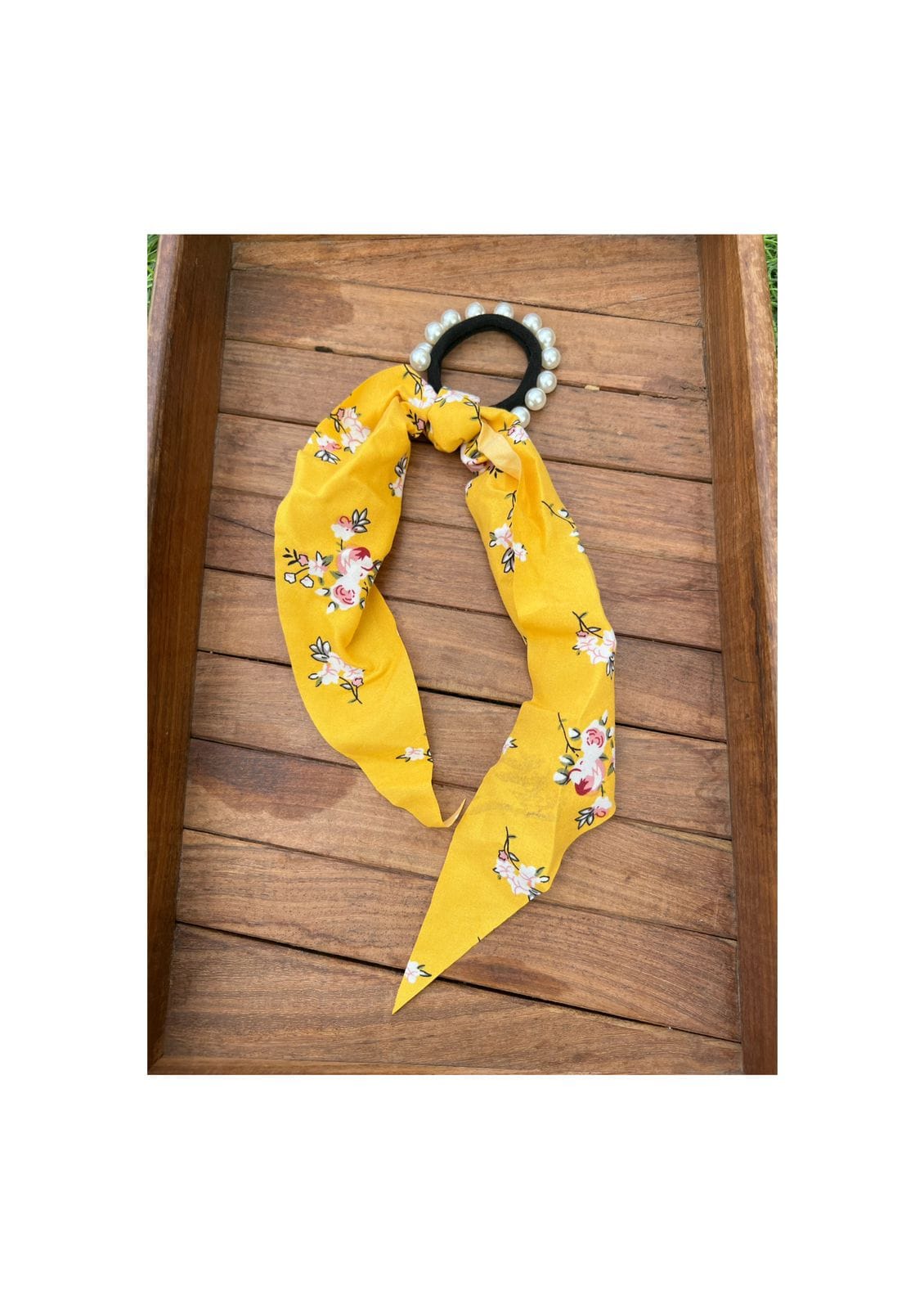 Single floral scarf scrunchies design 2