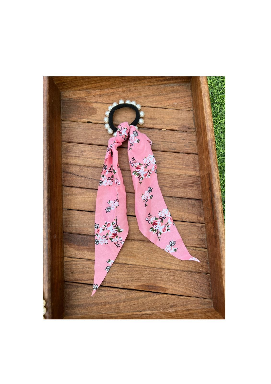 Single floral scarf scrunchies design 2