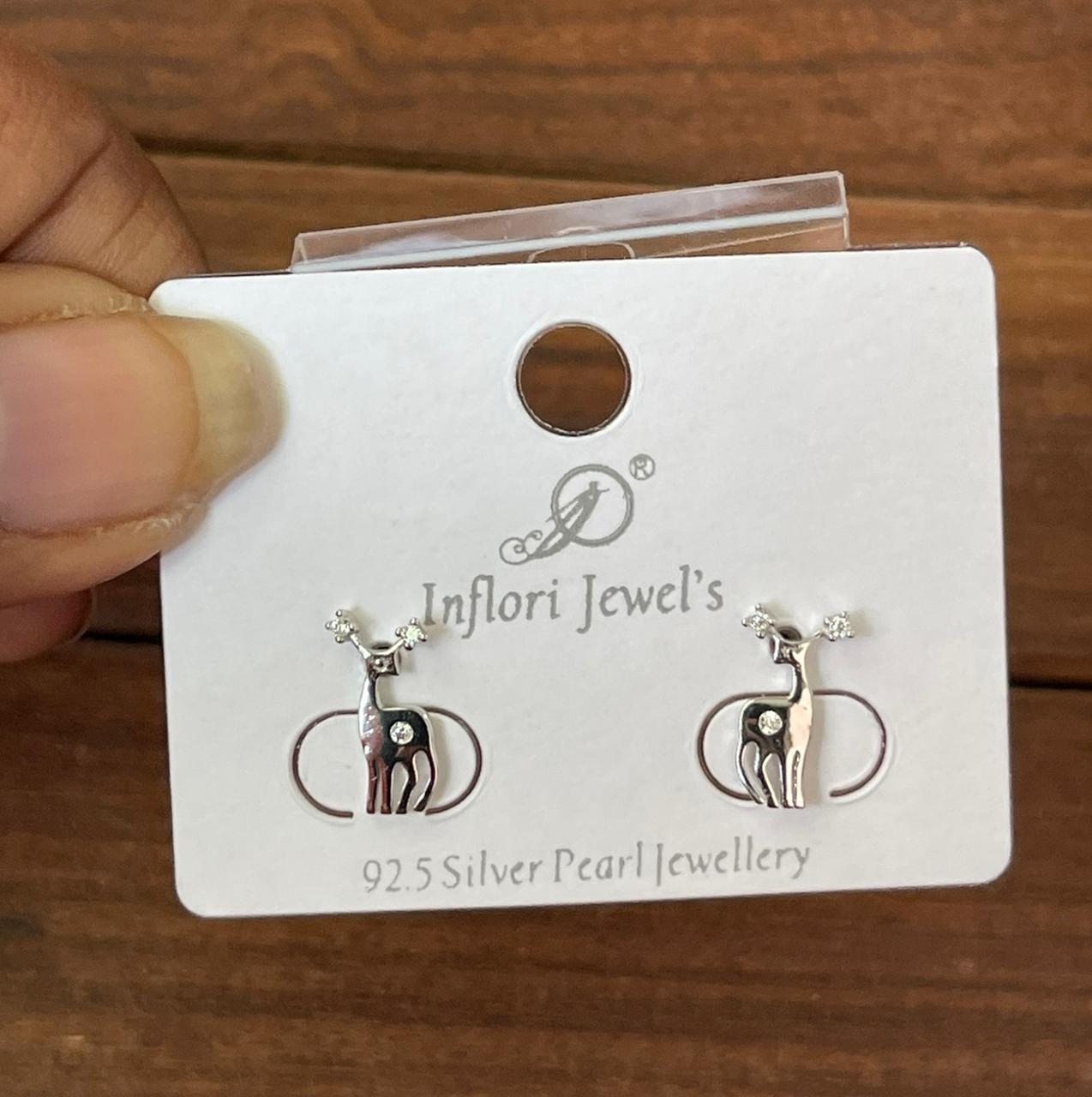 Sterling silver deer earrings