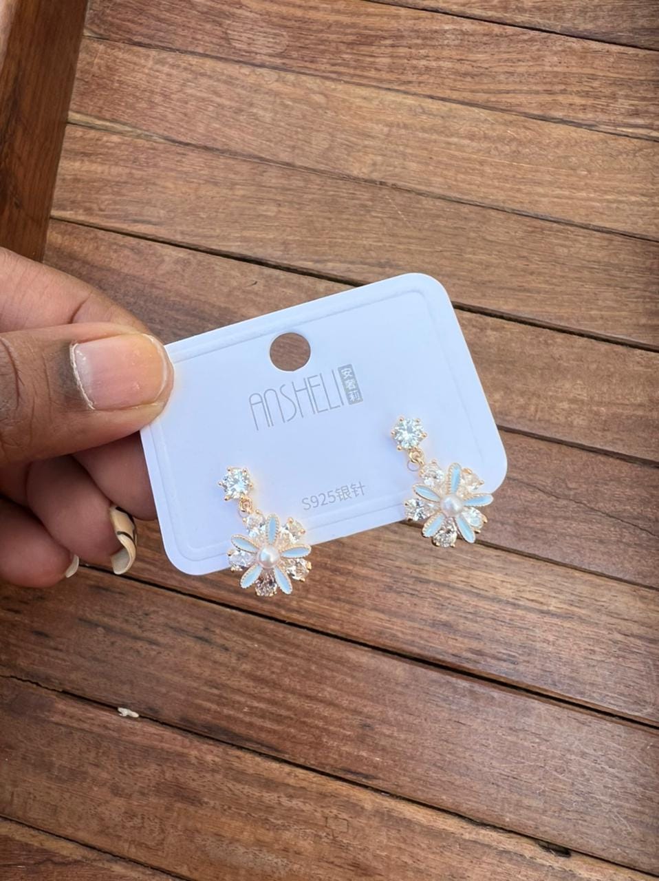 Sterling silver flower drops design 2