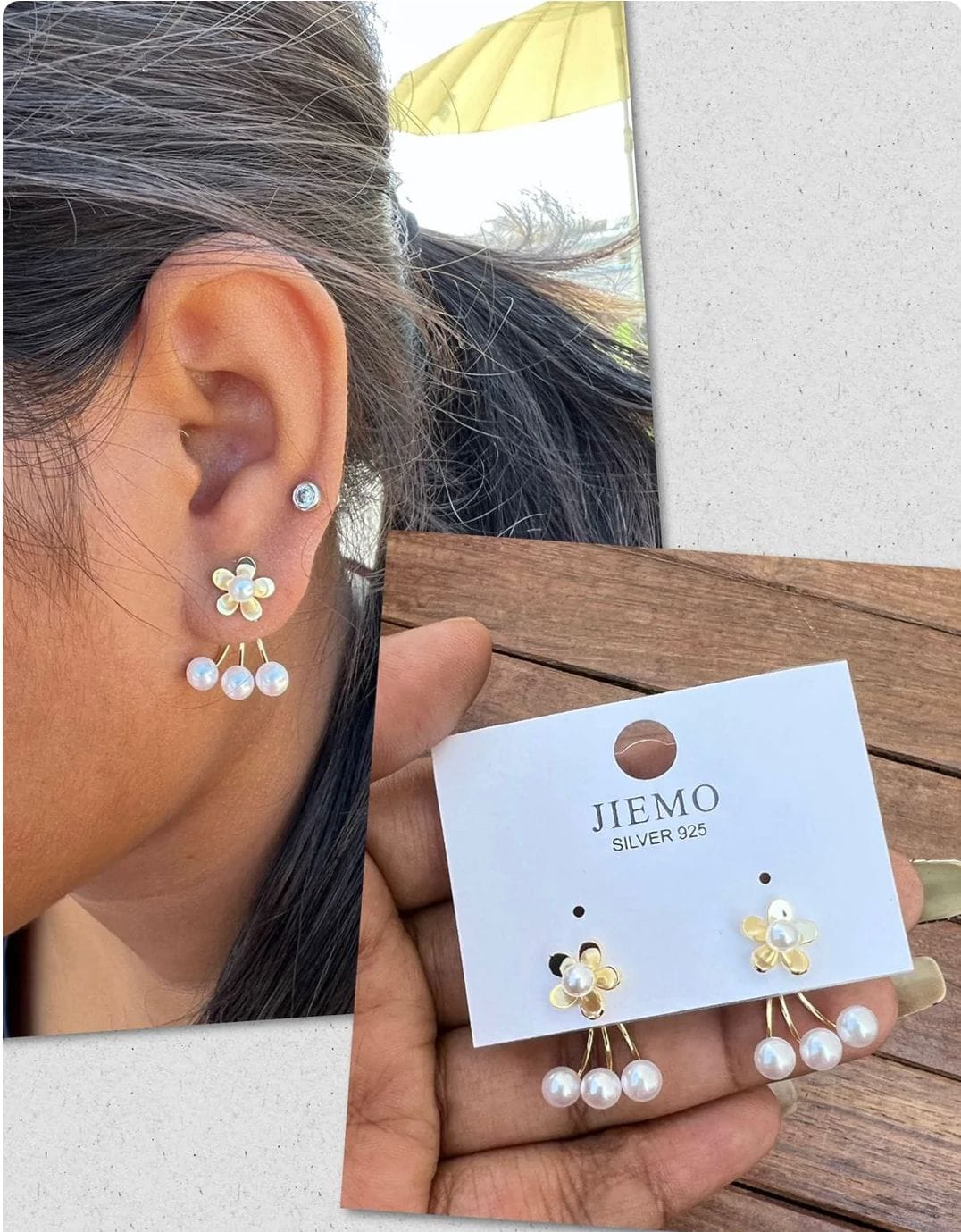 Sterling silver front and back earrings - Alluring Accessories