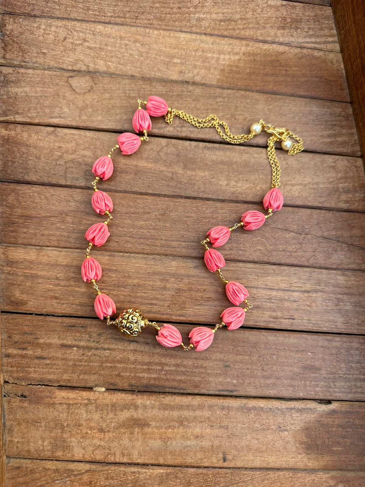 Strawberry beads antique ball mala - Alluring Accessories
