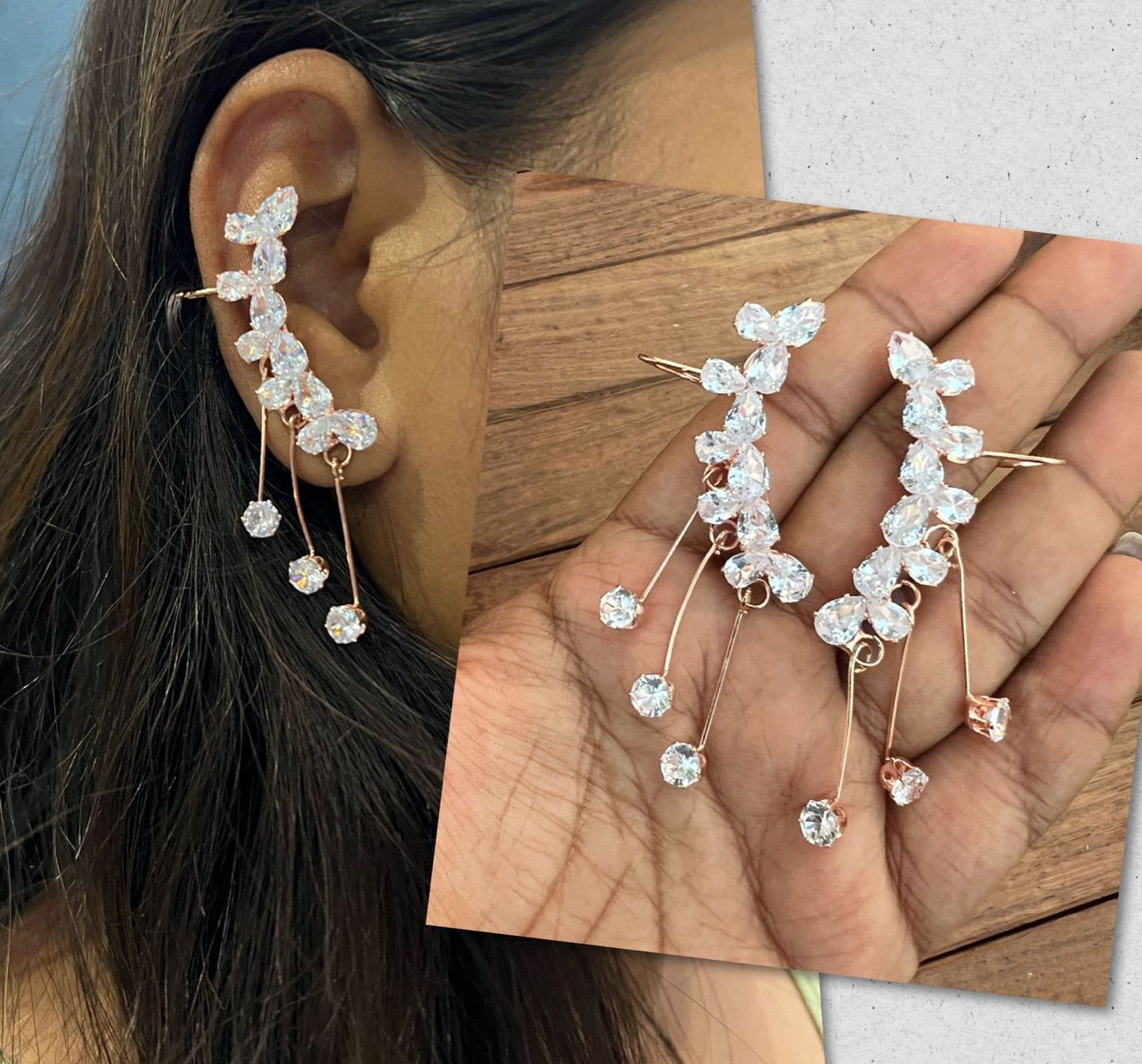 Stylish stone earcuffs