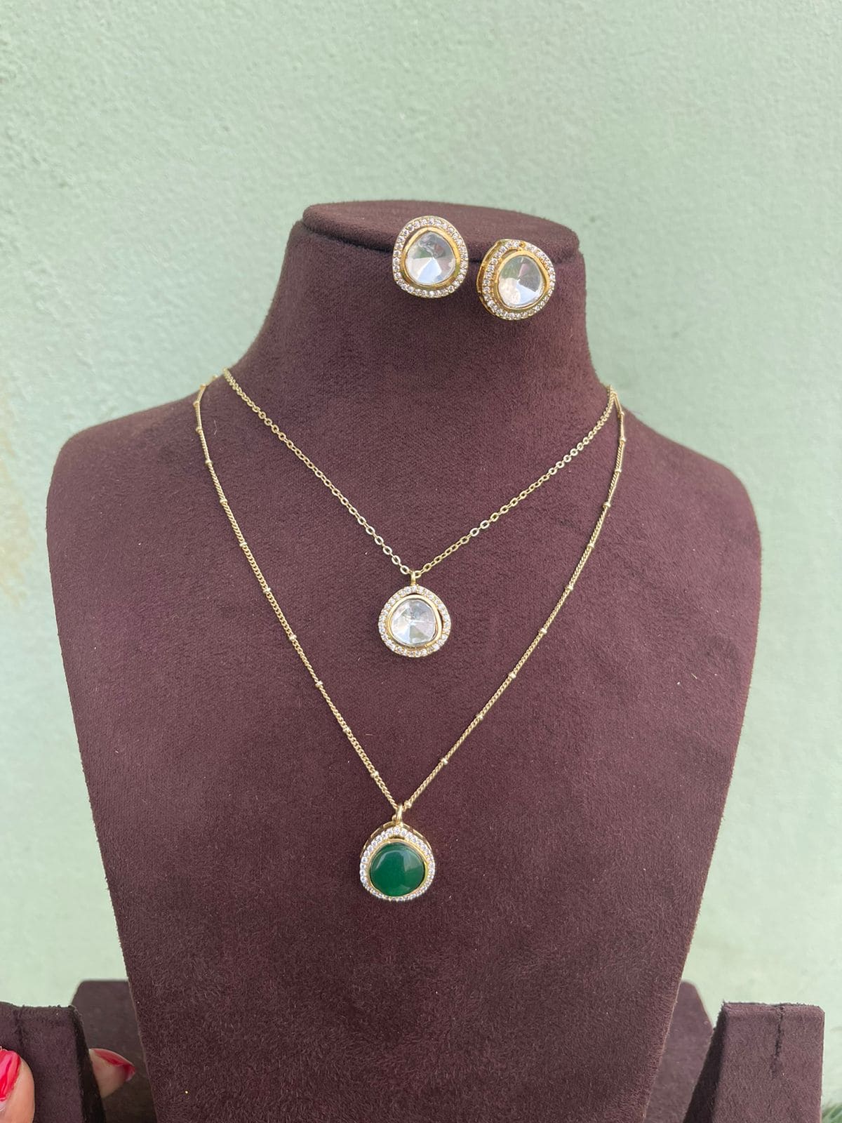 two layered Kundan indo western necklace - Alluring Accessories