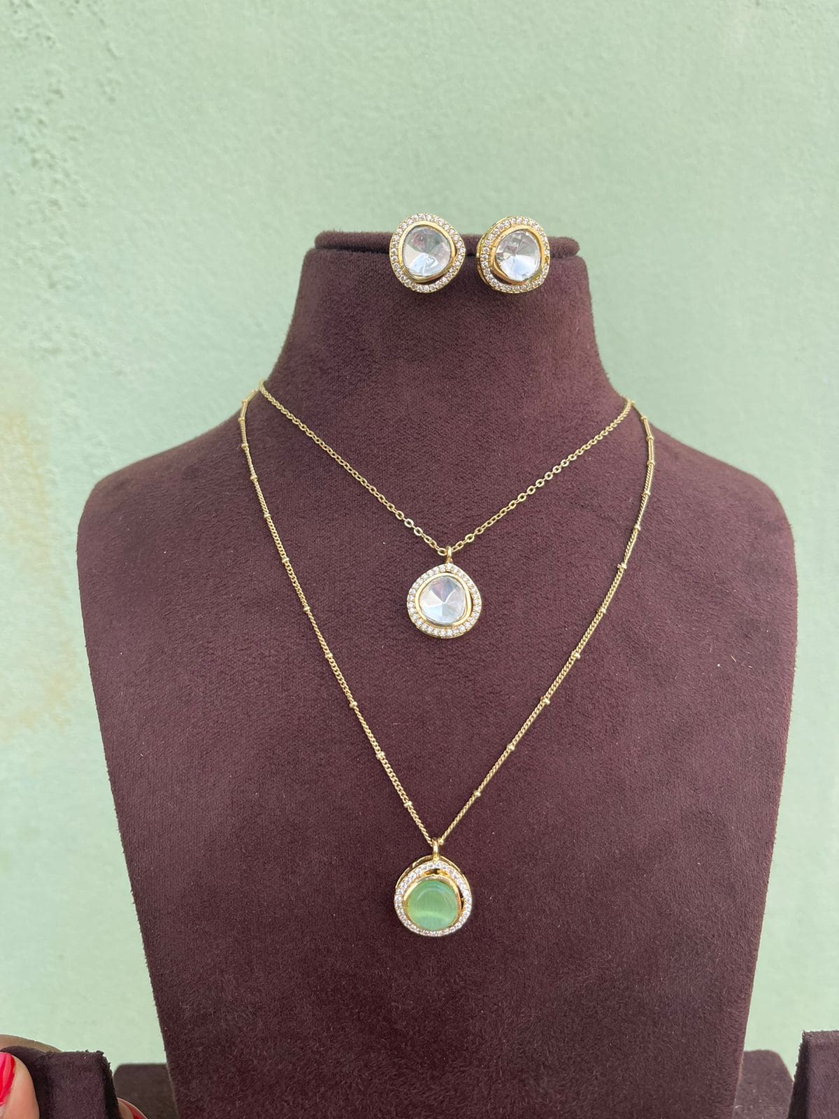 two layered Kundan indo western necklace - Alluring Accessories