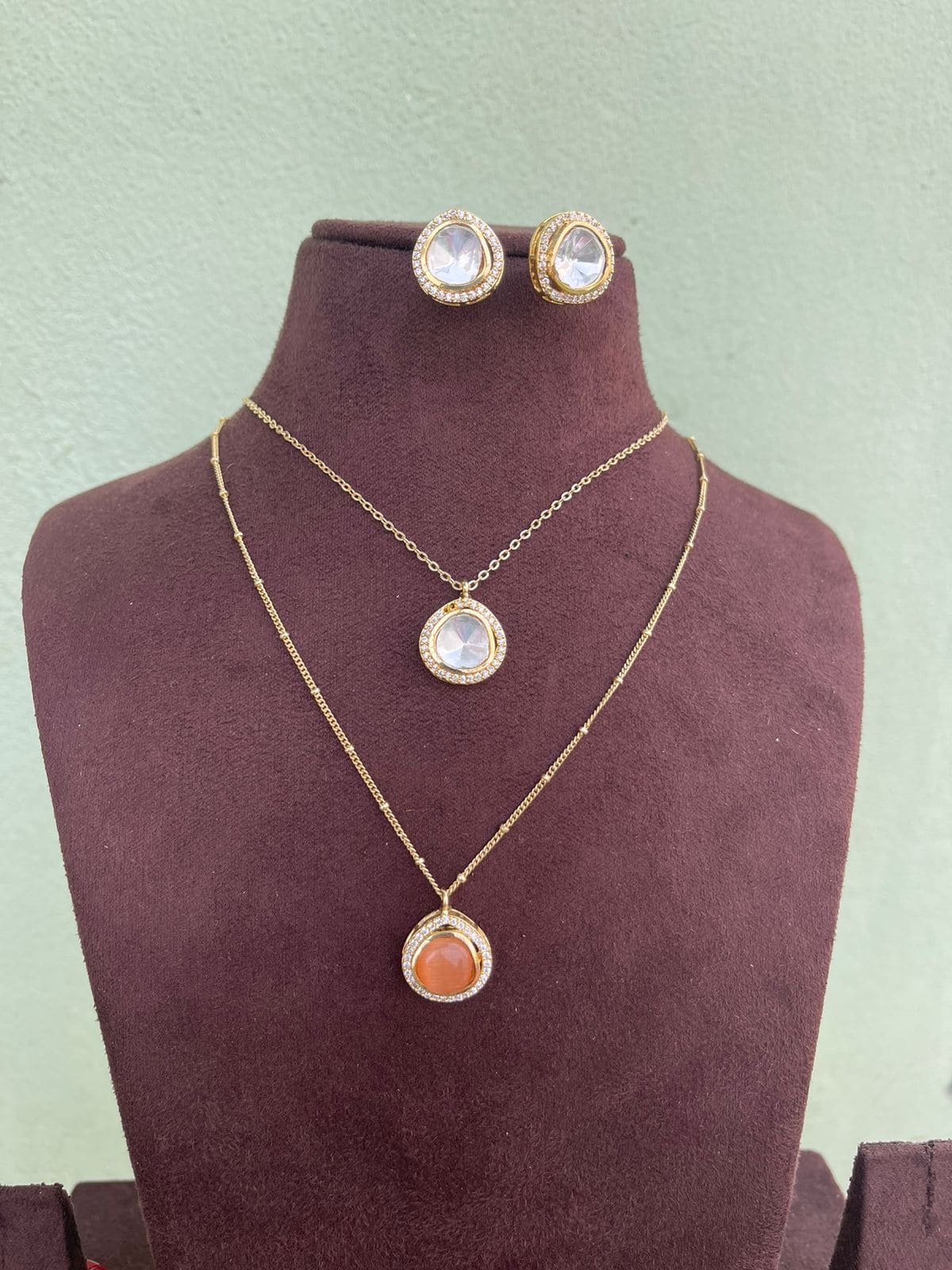 two layered Kundan indo western necklace - Alluring Accessories