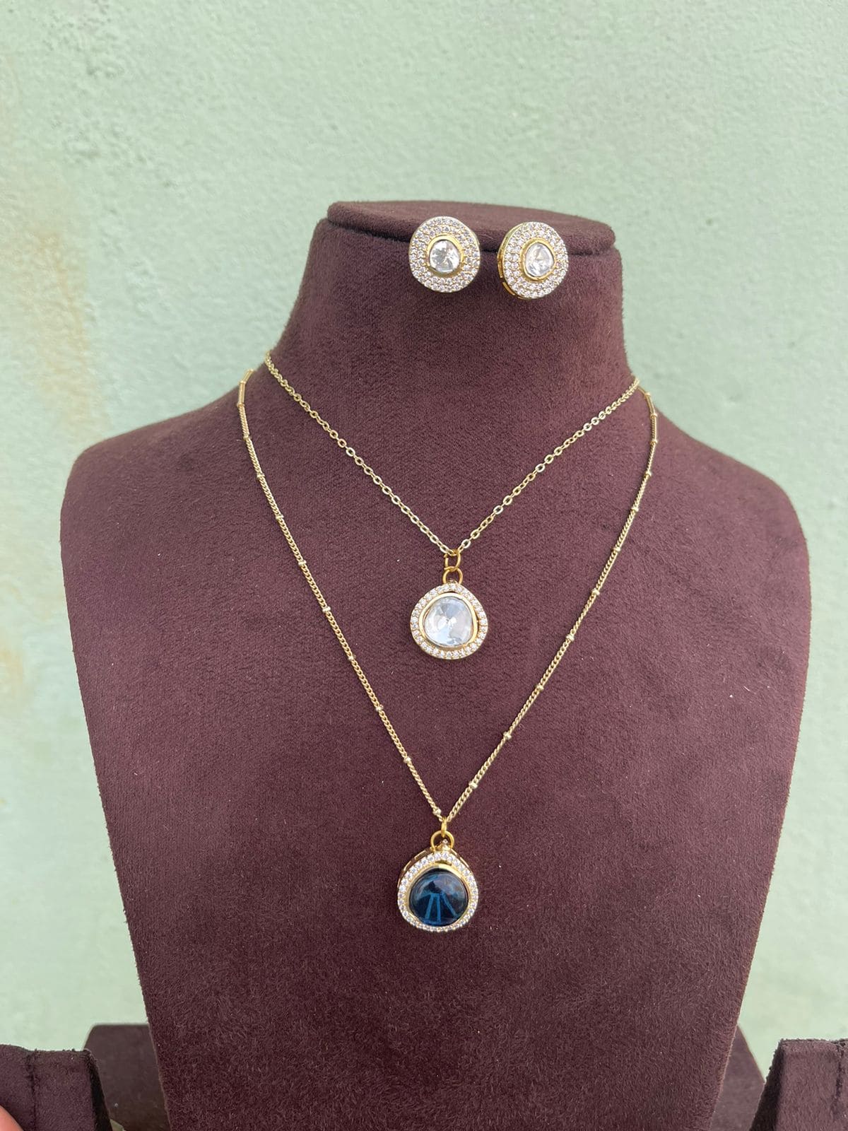two layered Kundan indo western necklace - Alluring Accessories