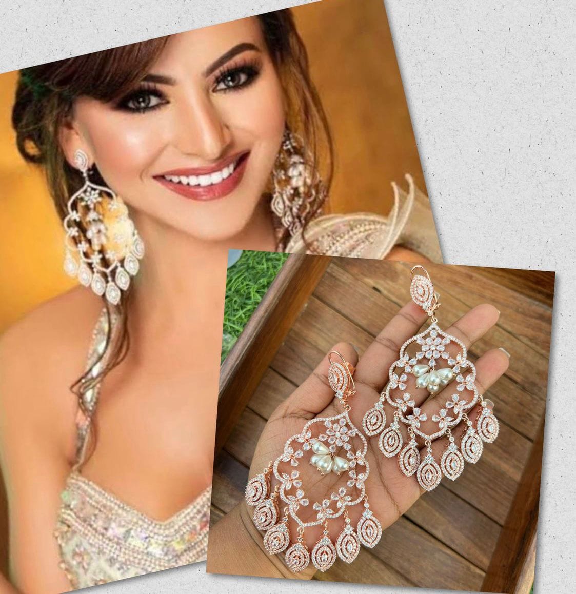 Boucles d'oreilles en zircon inspirées d'Urvashi