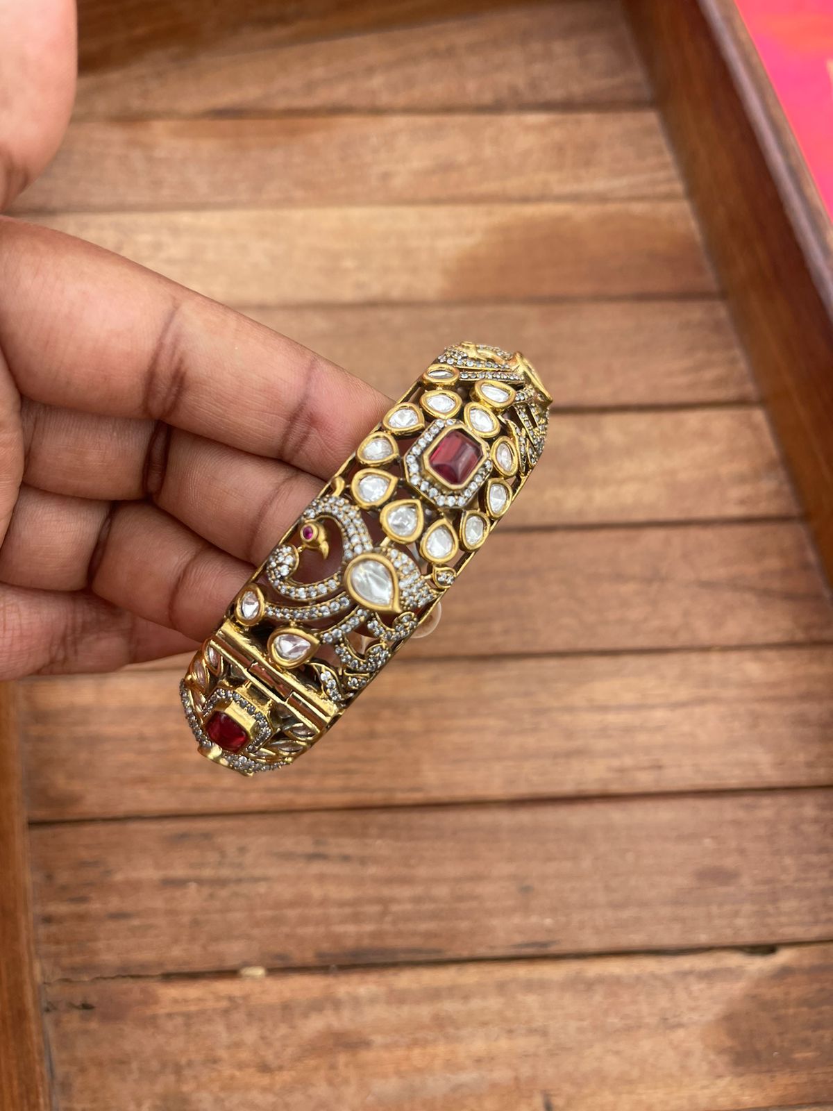 Victorian antique peacock kada bangle - Alluring Accessories