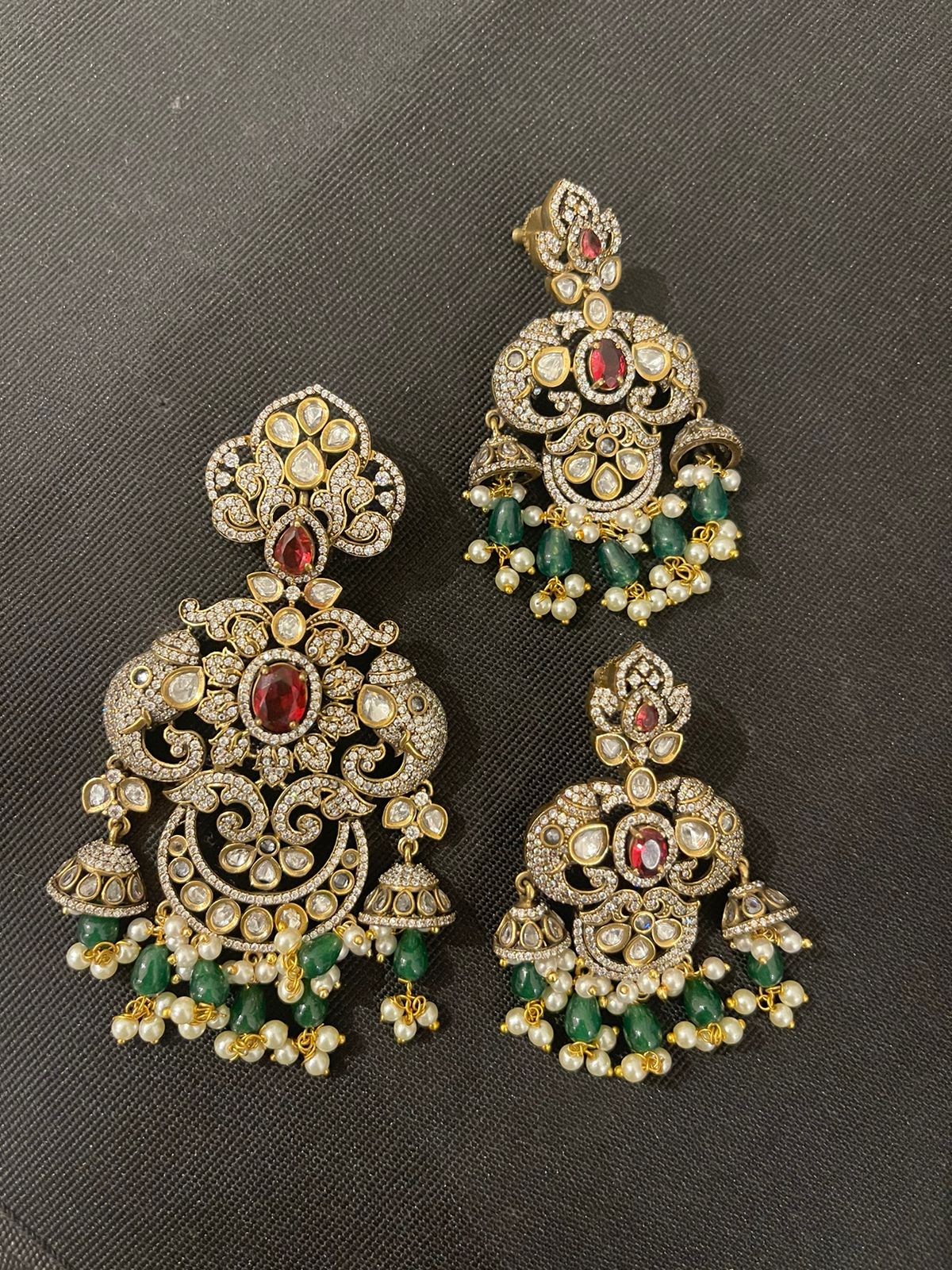 Victorian elephant locket combo with earrings - Alluring Accessories