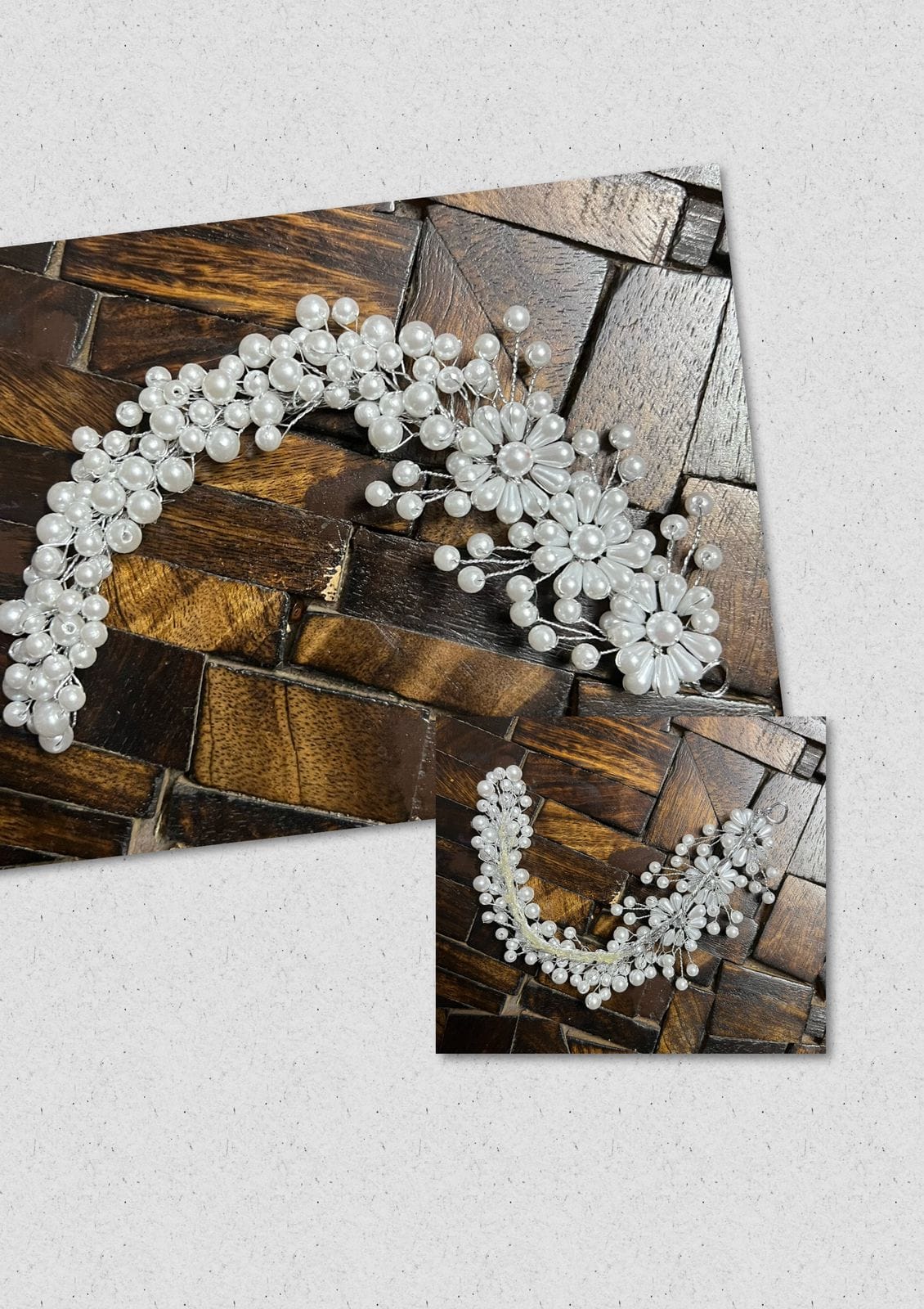 Wedding season pearl hair accessory